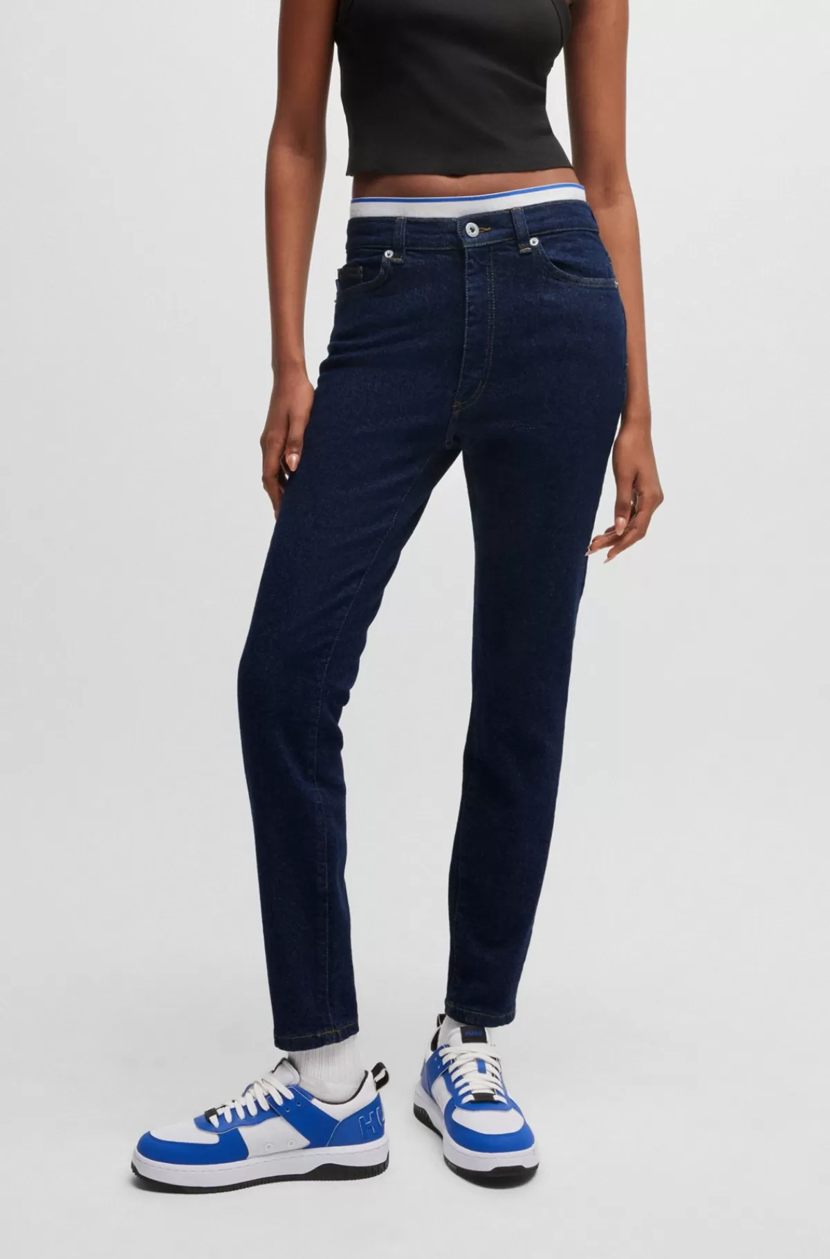 HUGO BOSS Jeans Med Skinny Fit I Denim Med Stræk Mørkeblå New