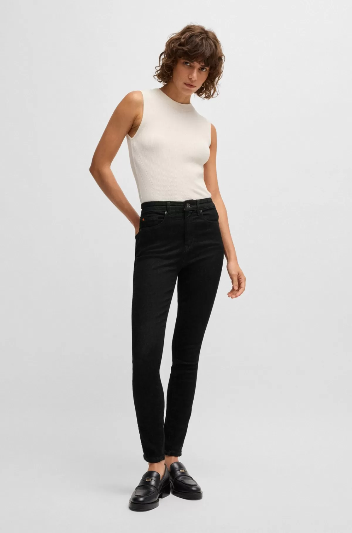HUGO BOSS Jeans Med Skinny Fit I Denim Med Ekstra Stræk Sort Sale