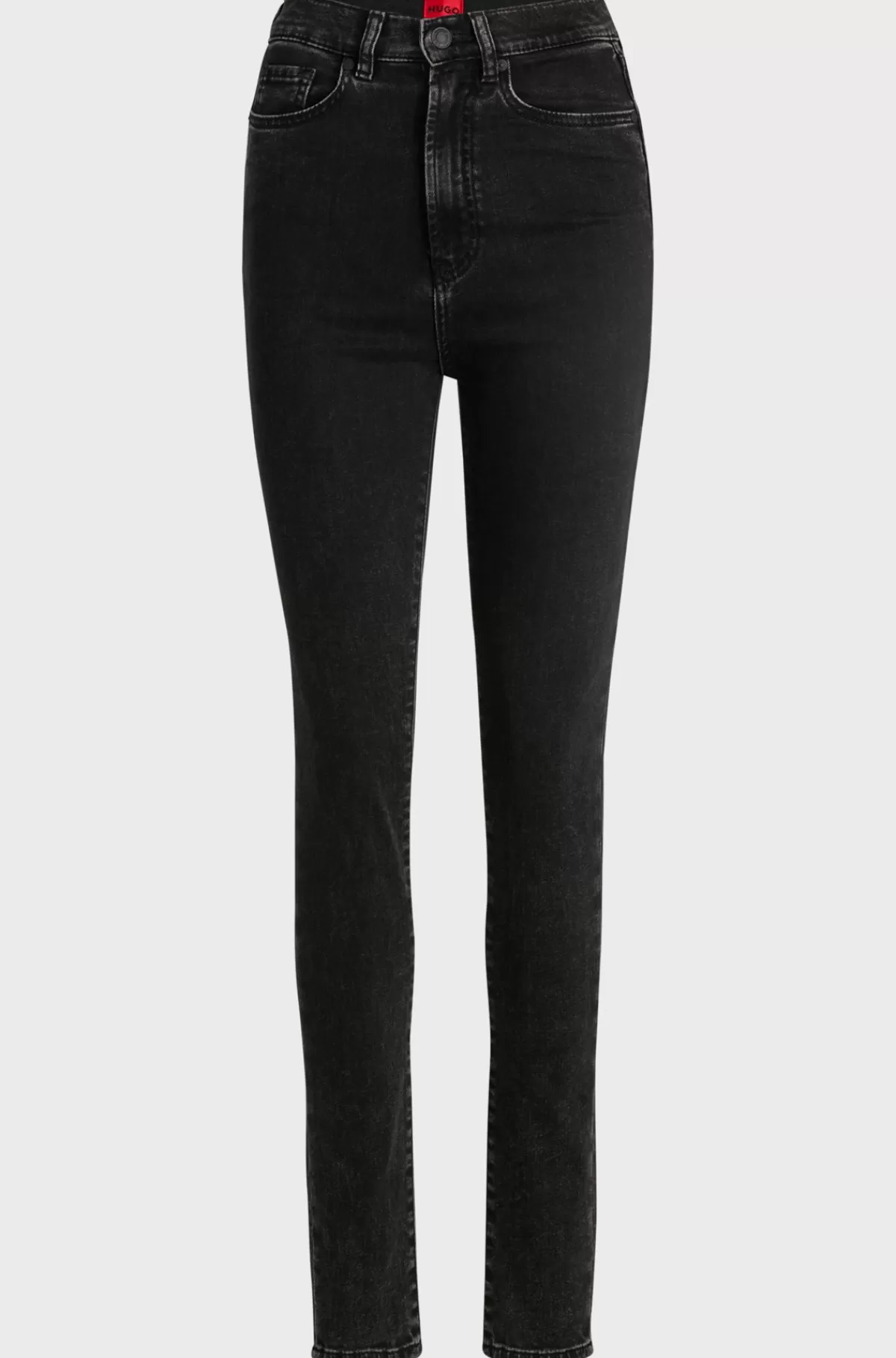 HUGO BOSS Jeans Med Skinny Fit I Sort Denim Med Ekstra Stræk Mørkegrå Shop