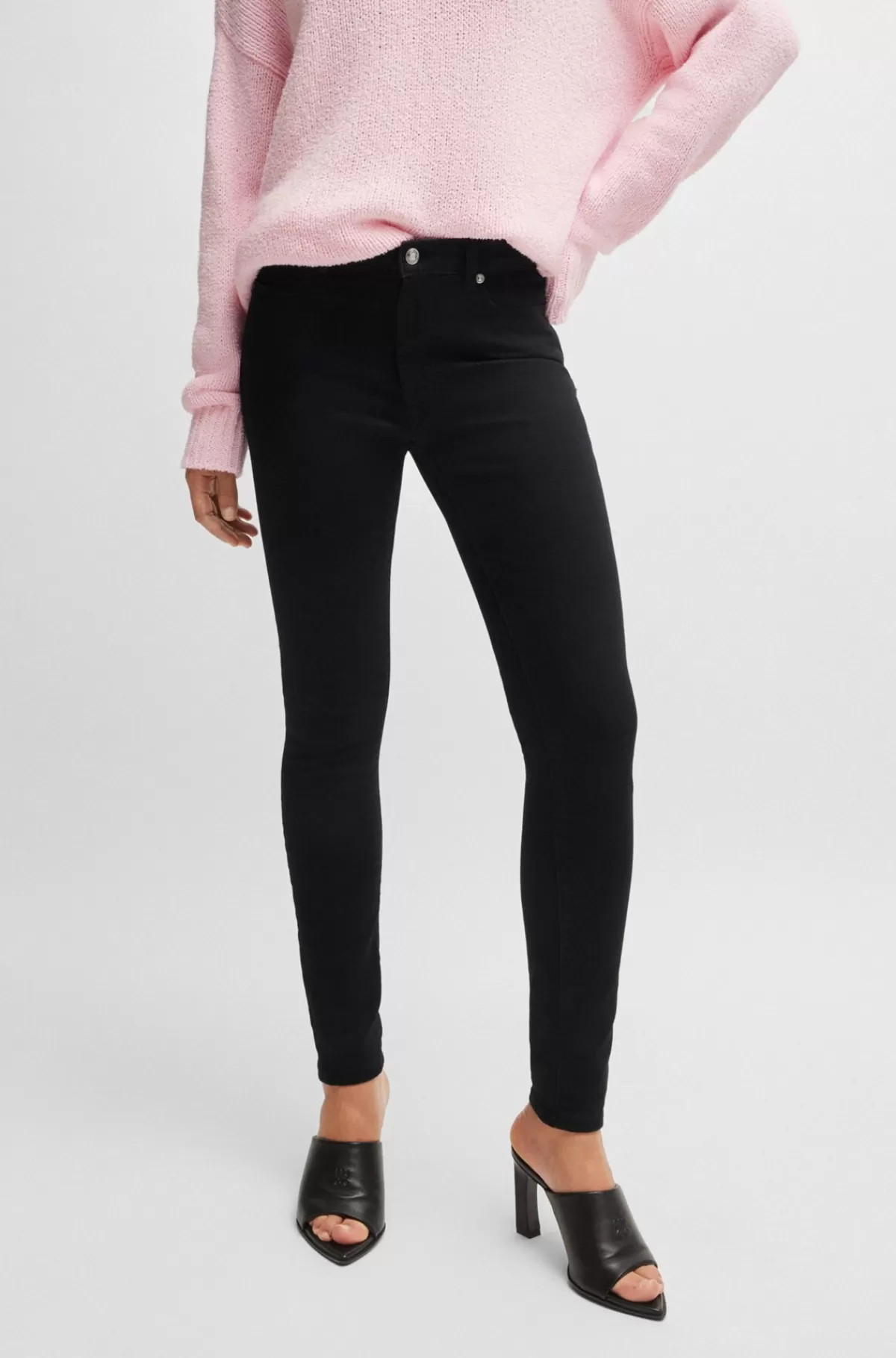 HUGO BOSS Jeans Med Skinny Fit I Denim Med Stræk Sort Store