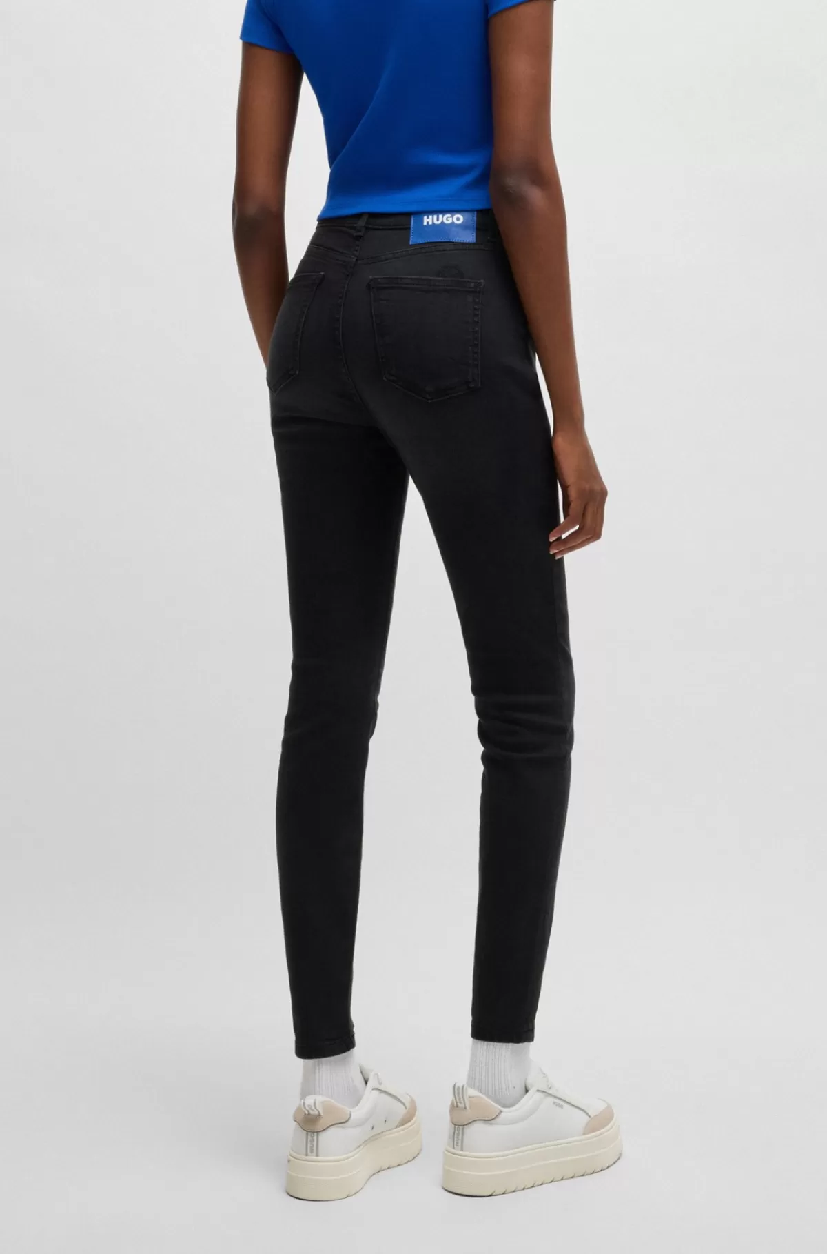 HUGO BOSS Jeans Med Skinny Fit I Denim Med Stræk Sort Clearance