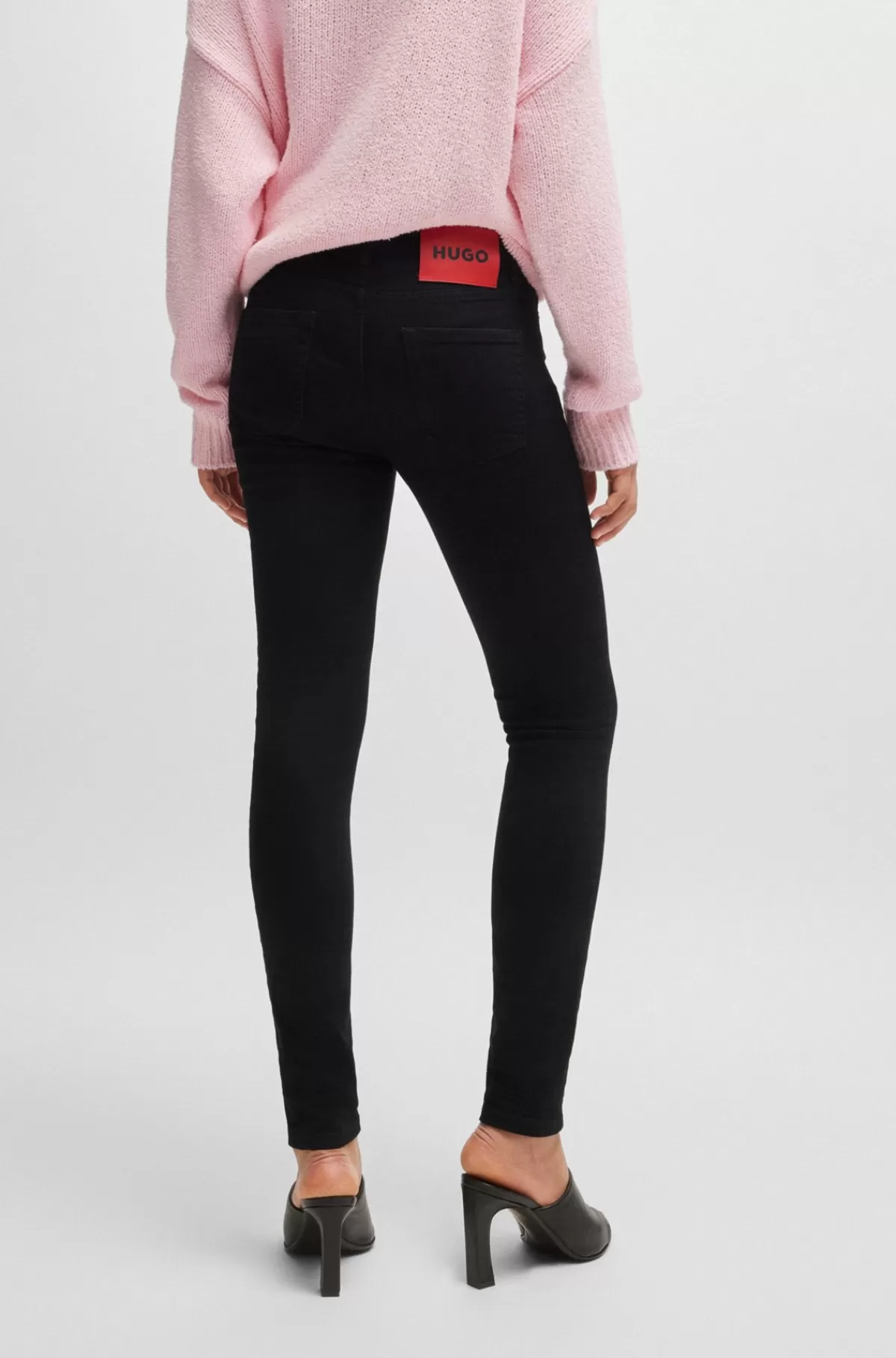 HUGO BOSS Jeans Med Skinny Fit I Denim Med Stræk Sort Store
