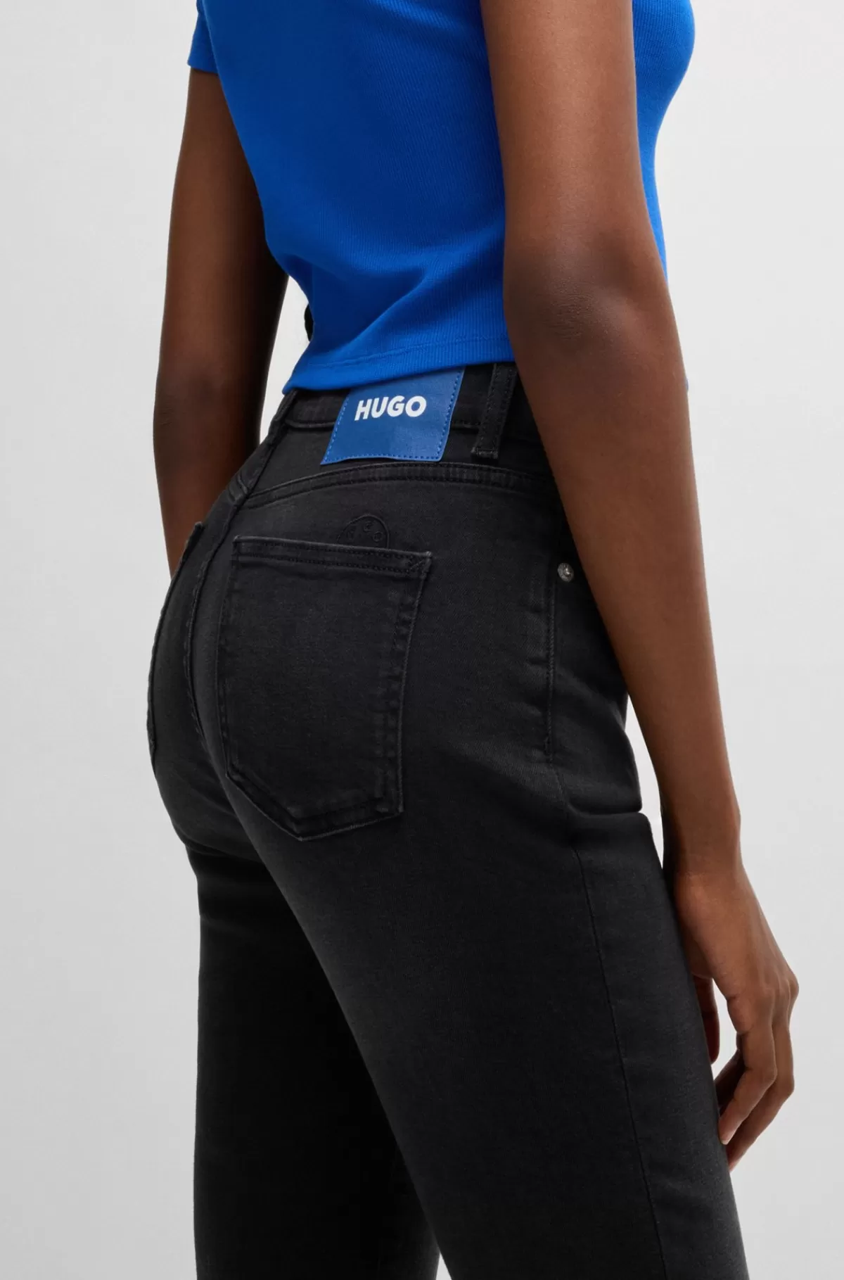 HUGO BOSS Jeans Med Skinny Fit I Denim Med Stræk Sort Clearance