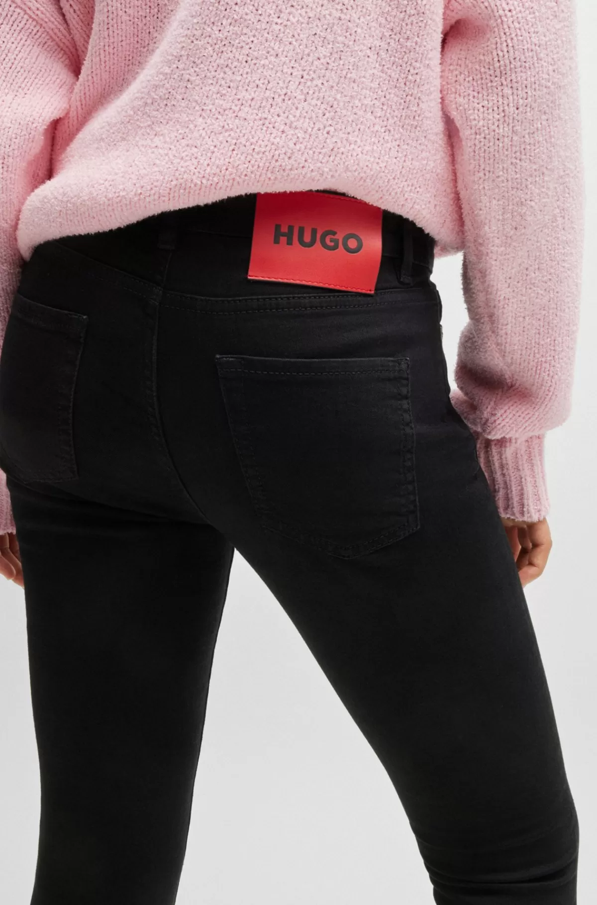 HUGO BOSS Jeans Med Skinny Fit I Denim Med Stræk Sort Store