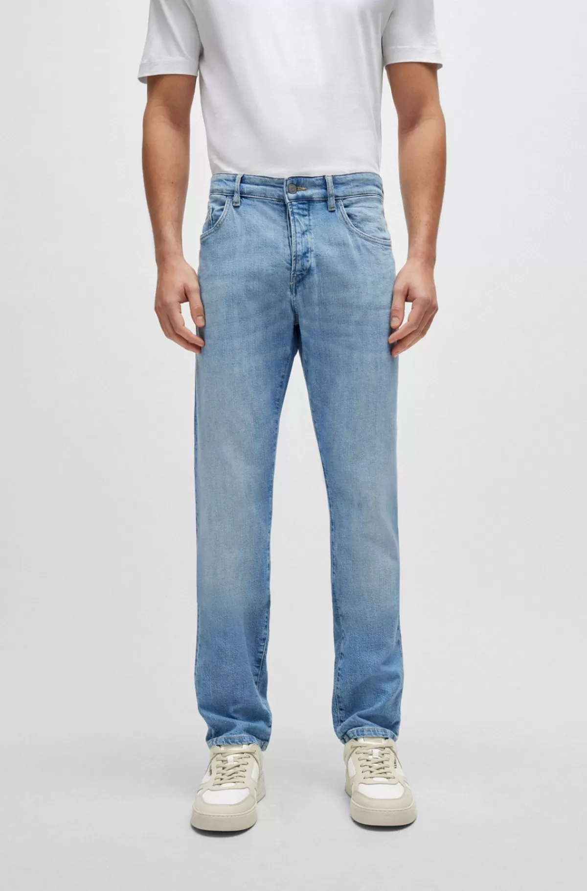 HUGO BOSS Jeans Med Slim Fit I Blå Denim Med Stræk Lyseblå Cheap