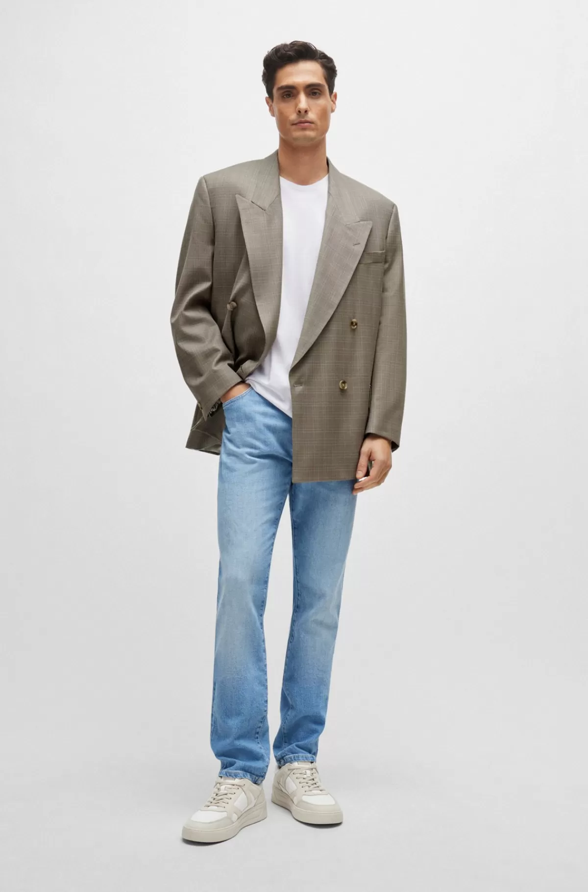 HUGO BOSS Jeans Med Slim Fit I Blå Denim Med Stræk Lyseblå Cheap