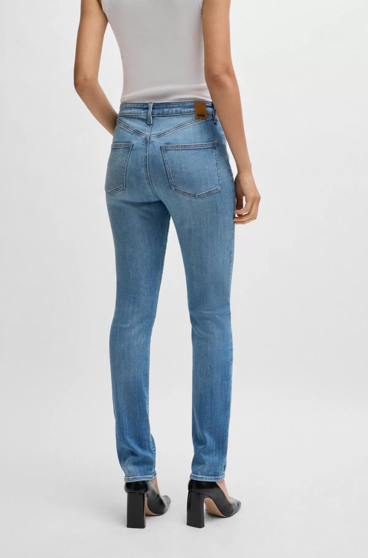 HUGO BOSS Jeans Med Slim Fit I Blå Denim Med Stræk Lyseblå Shop