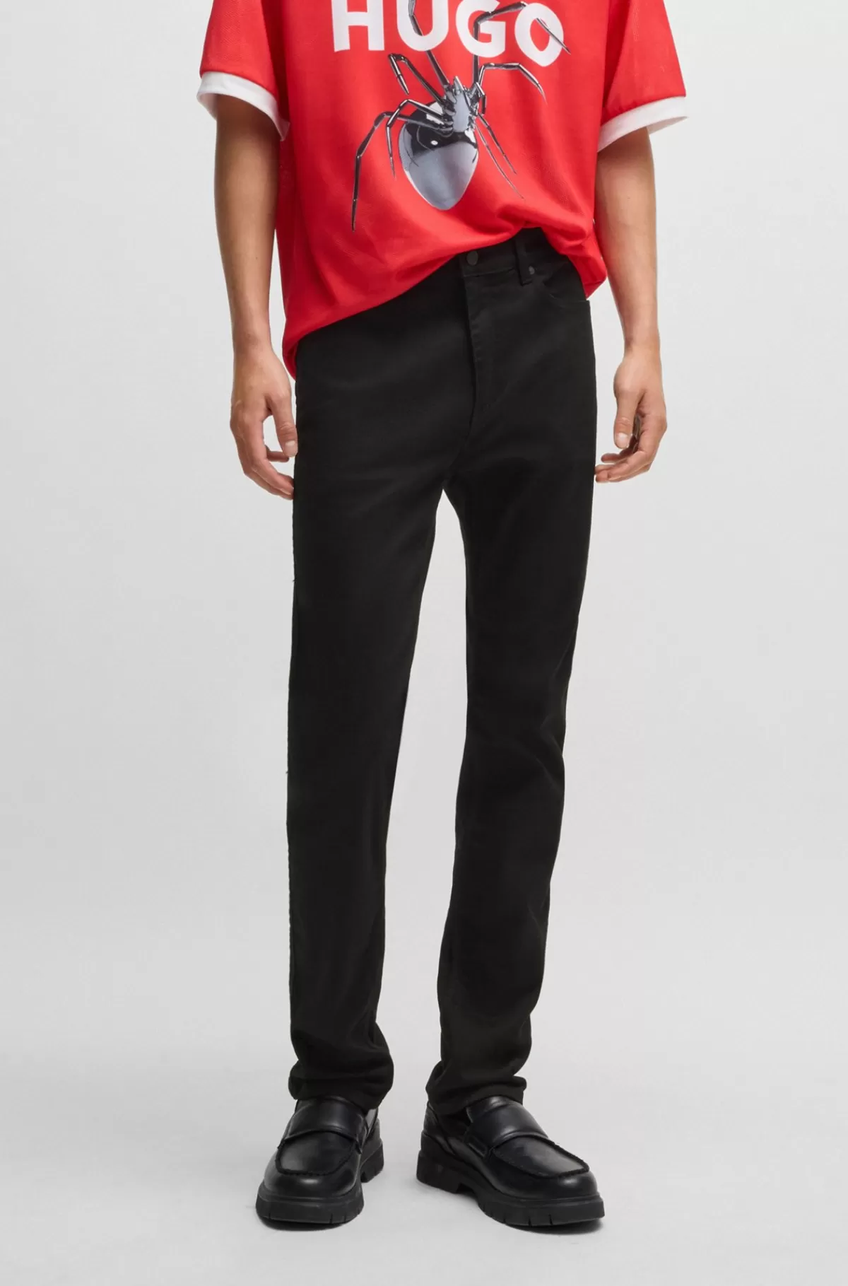 HUGO BOSS Jeans Med Slim Fit I Ekstra Denim Med Stræk Sort Cheap