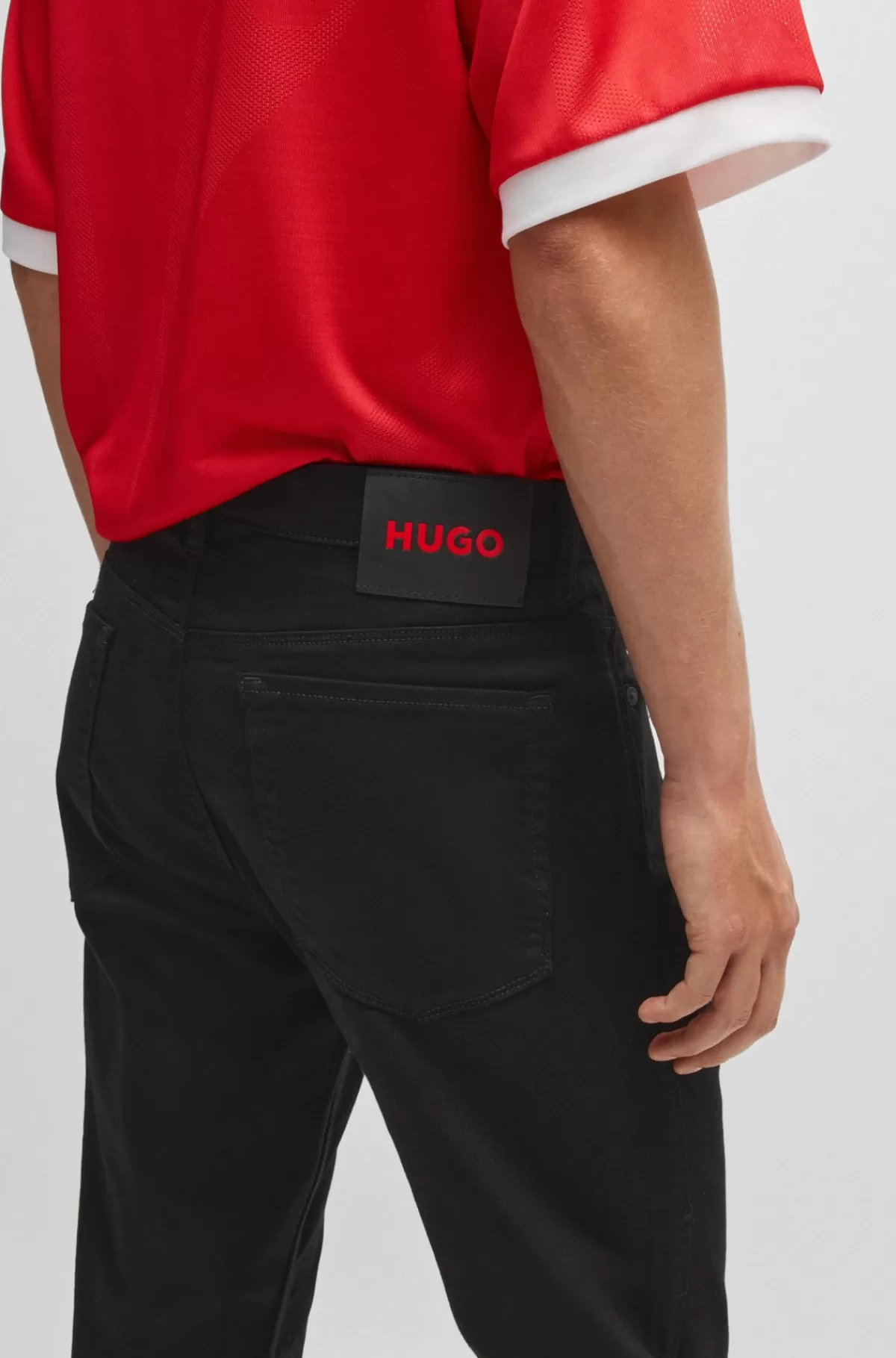 HUGO BOSS Jeans Med Slim Fit I Ekstra Denim Med Stræk Sort Cheap
