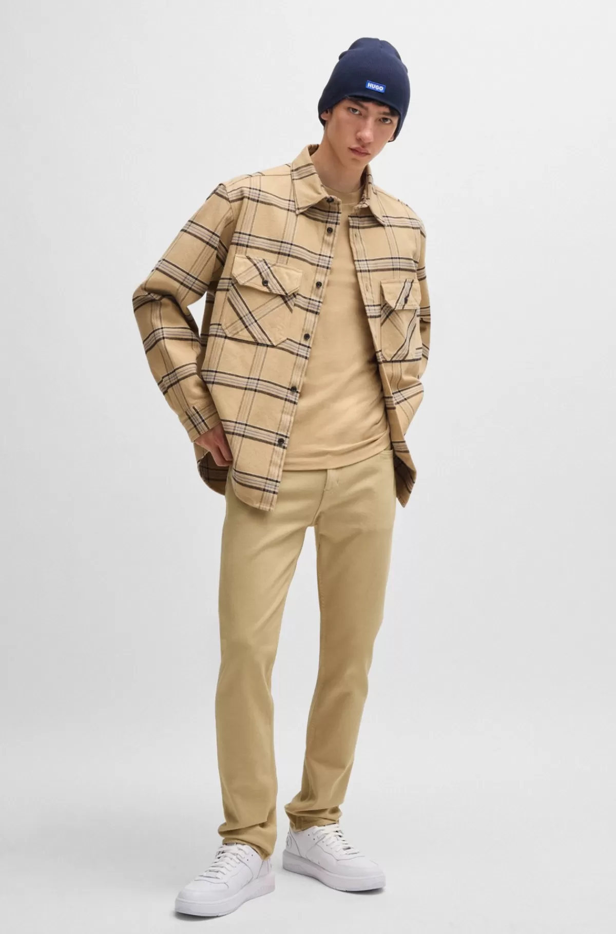 HUGO BOSS Jeans Med Slim Fit I Farvet Denim Med Stræk Beige Online