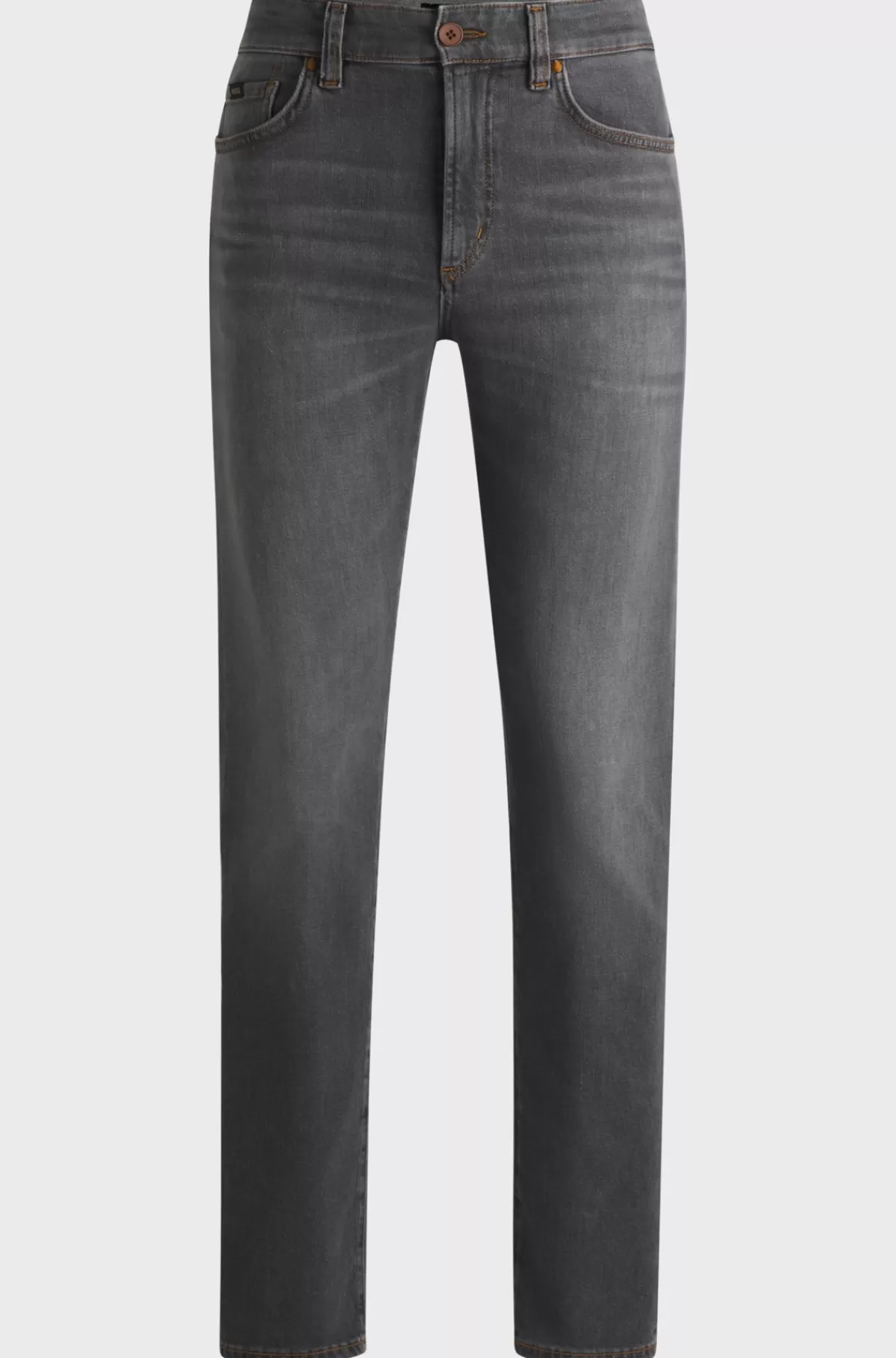 HUGO BOSS Jeans Med Slim Fit I Koksgrå Denim Med Stræk Og Kashmir Mørkegrå New