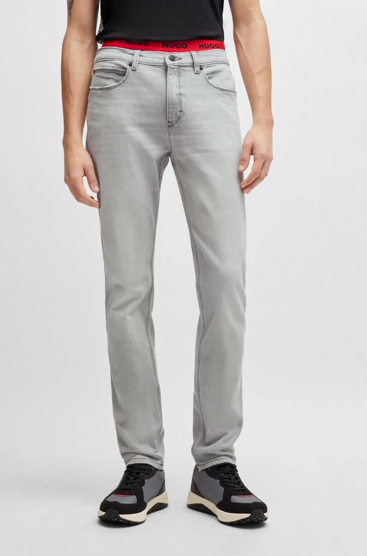 HUGO BOSS Jeans Med Slim Fit I Denim Lysegrå Flash Sale