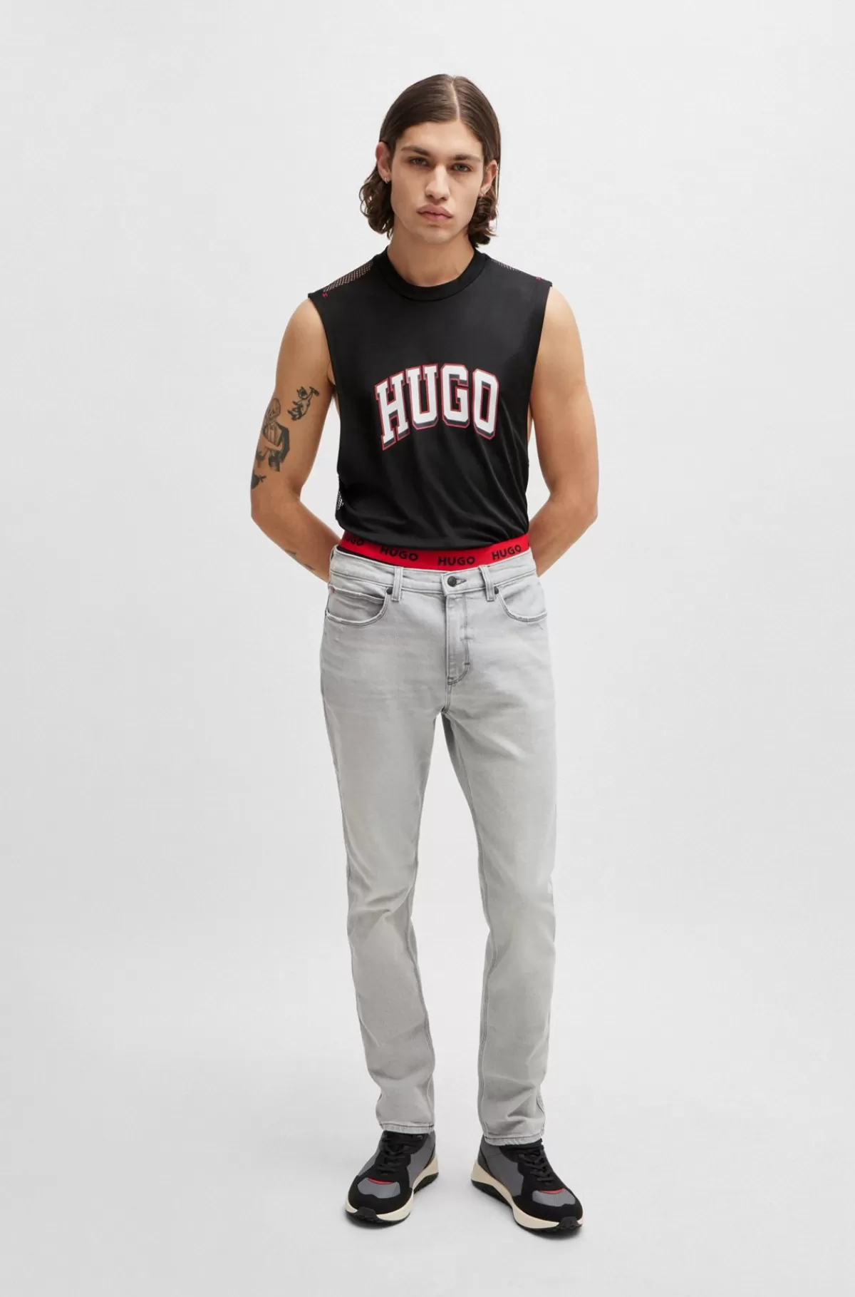 HUGO BOSS Jeans Med Slim Fit I Denim Lysegrå Flash Sale