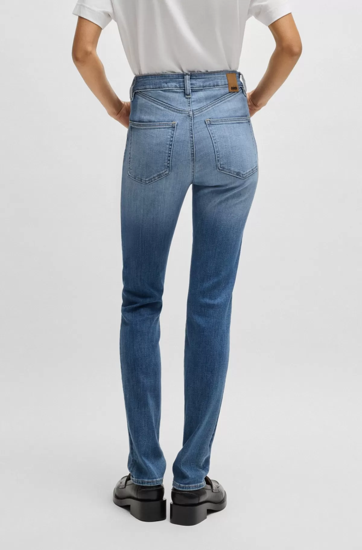 HUGO BOSS Jeans Med Slim Fit I Mellemblå Denim Med Stræk Lyseblå Cheap