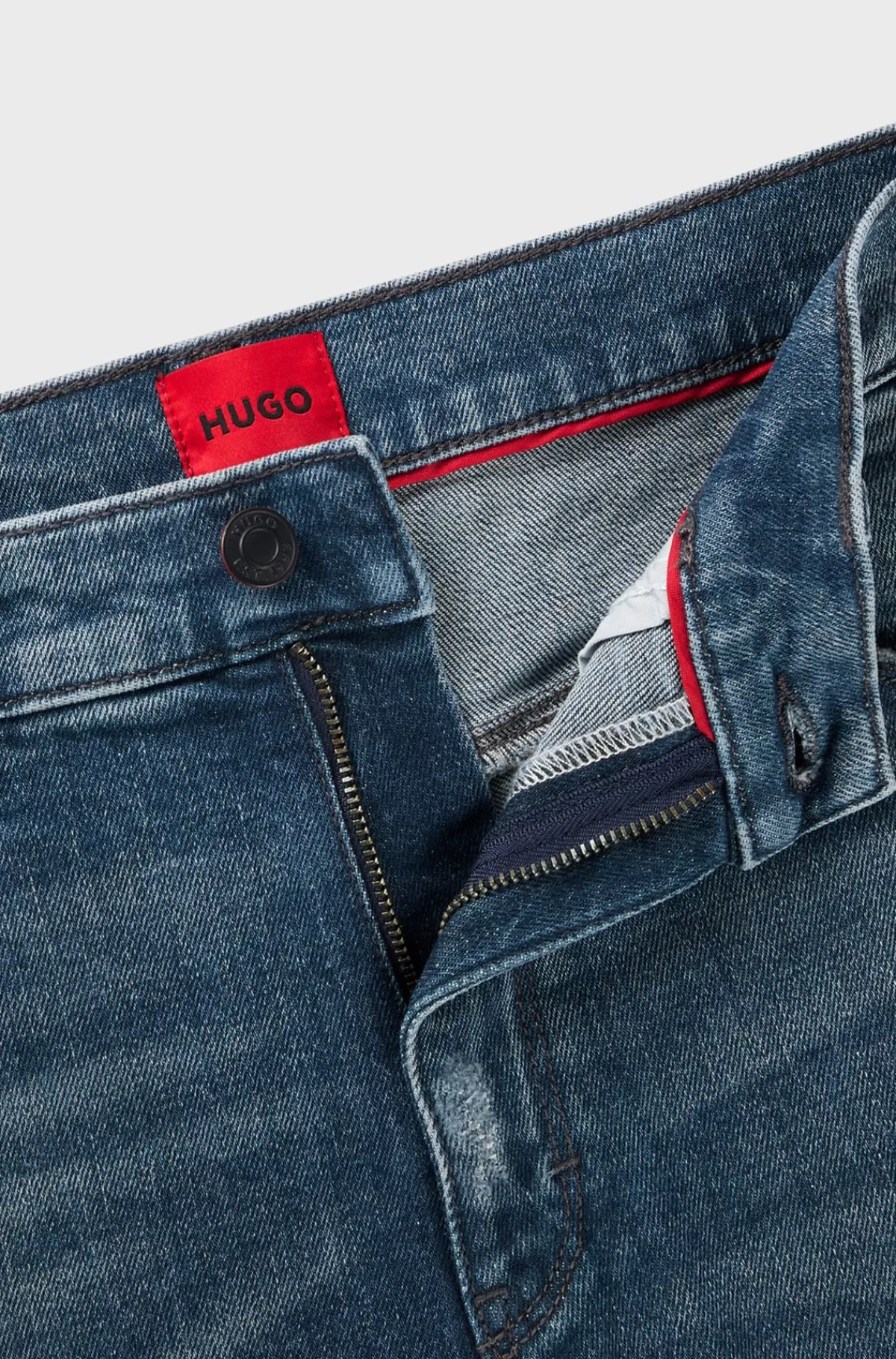 HUGO BOSS Jeans Med Slim Fit I Mellem Denim Med Stræk Og Slitage Blå Hot