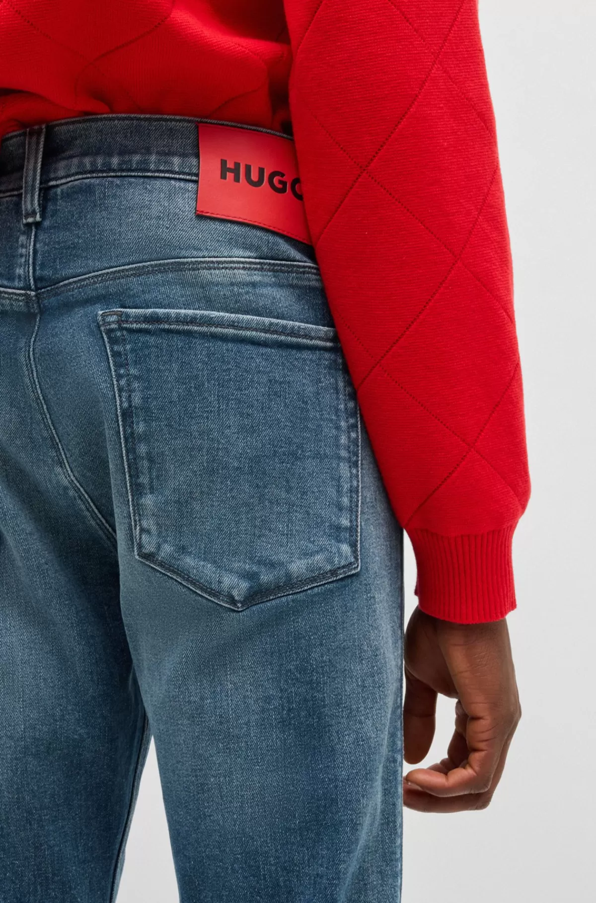 HUGO BOSS Jeans Med Slim Fit I Mellem Denim Med Stræk Og Slitage Blå Hot