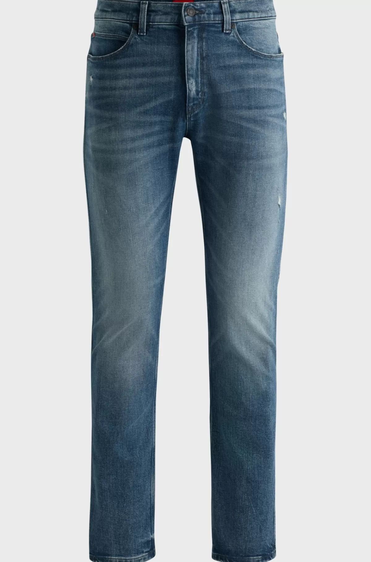 HUGO BOSS Jeans Med Slim Fit I Mellem Denim Med Stræk Og Slitage Blå Hot