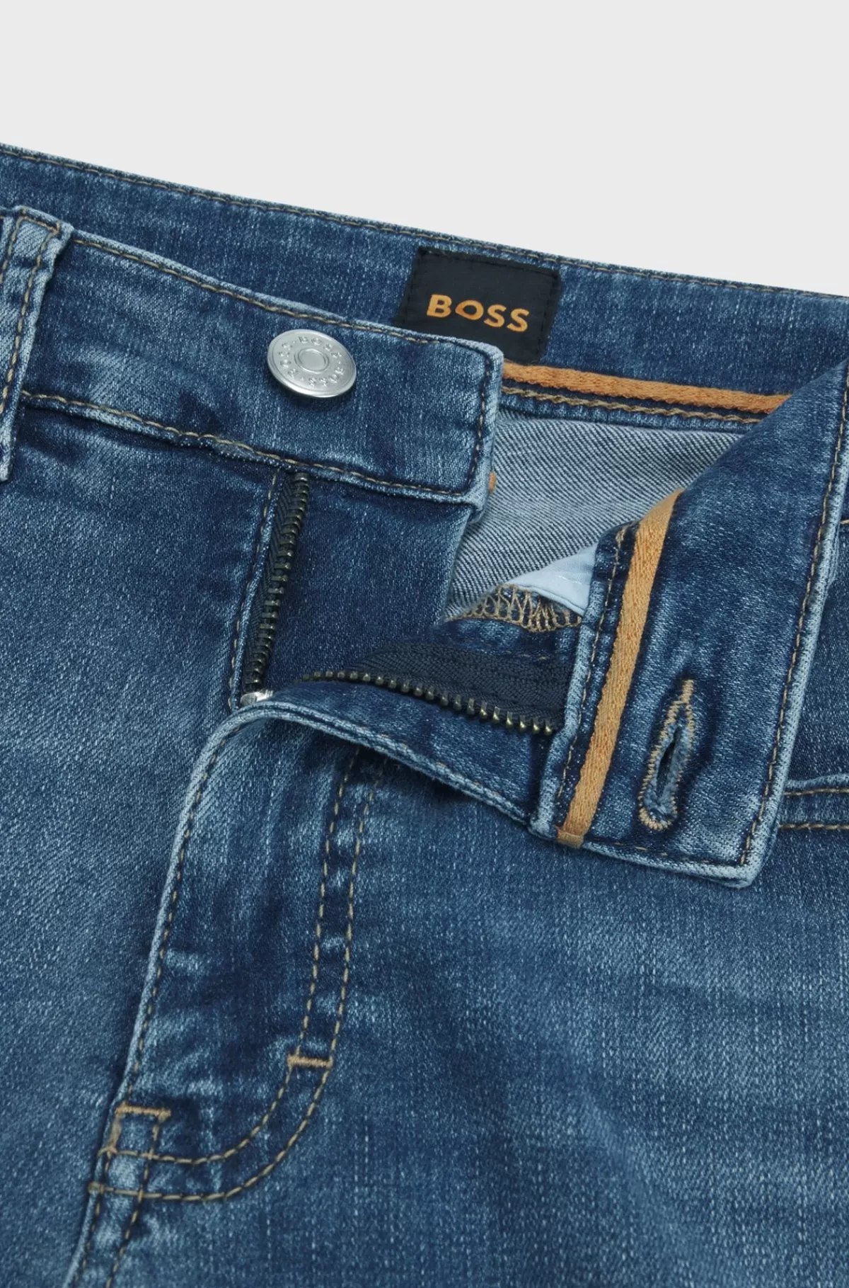 HUGO BOSS Jeans Med Slim Fit Og Ekstra Stræk I Klassisk Denim Blå Sale