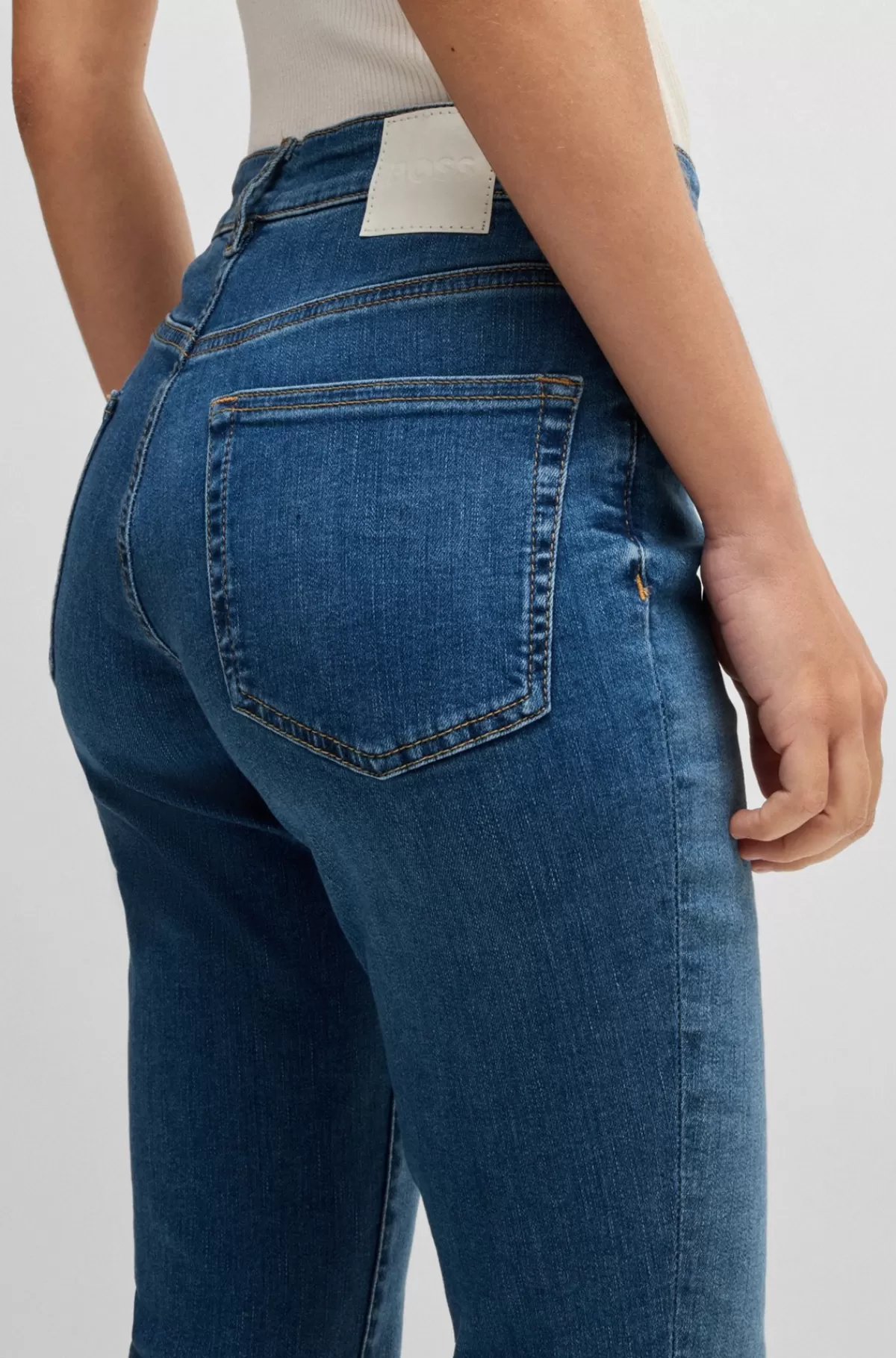 HUGO BOSS Jeans Med Slim Fit Og Ekstra Stræk I Klassisk Denim Blå Sale