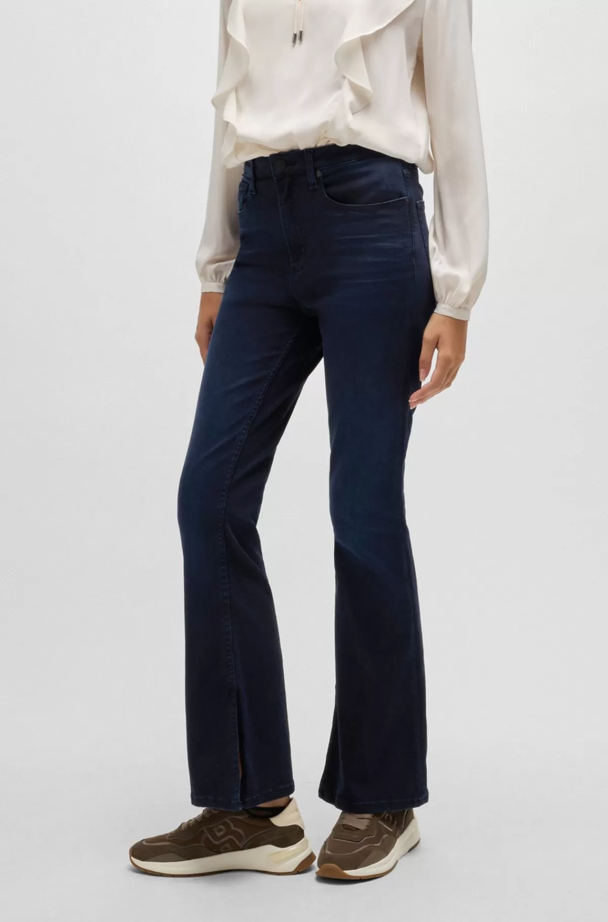 HUGO BOSS Jeans Med Slim Fit Og Svaj I Blå Denim Med Stræk Mørkeblå Clearance