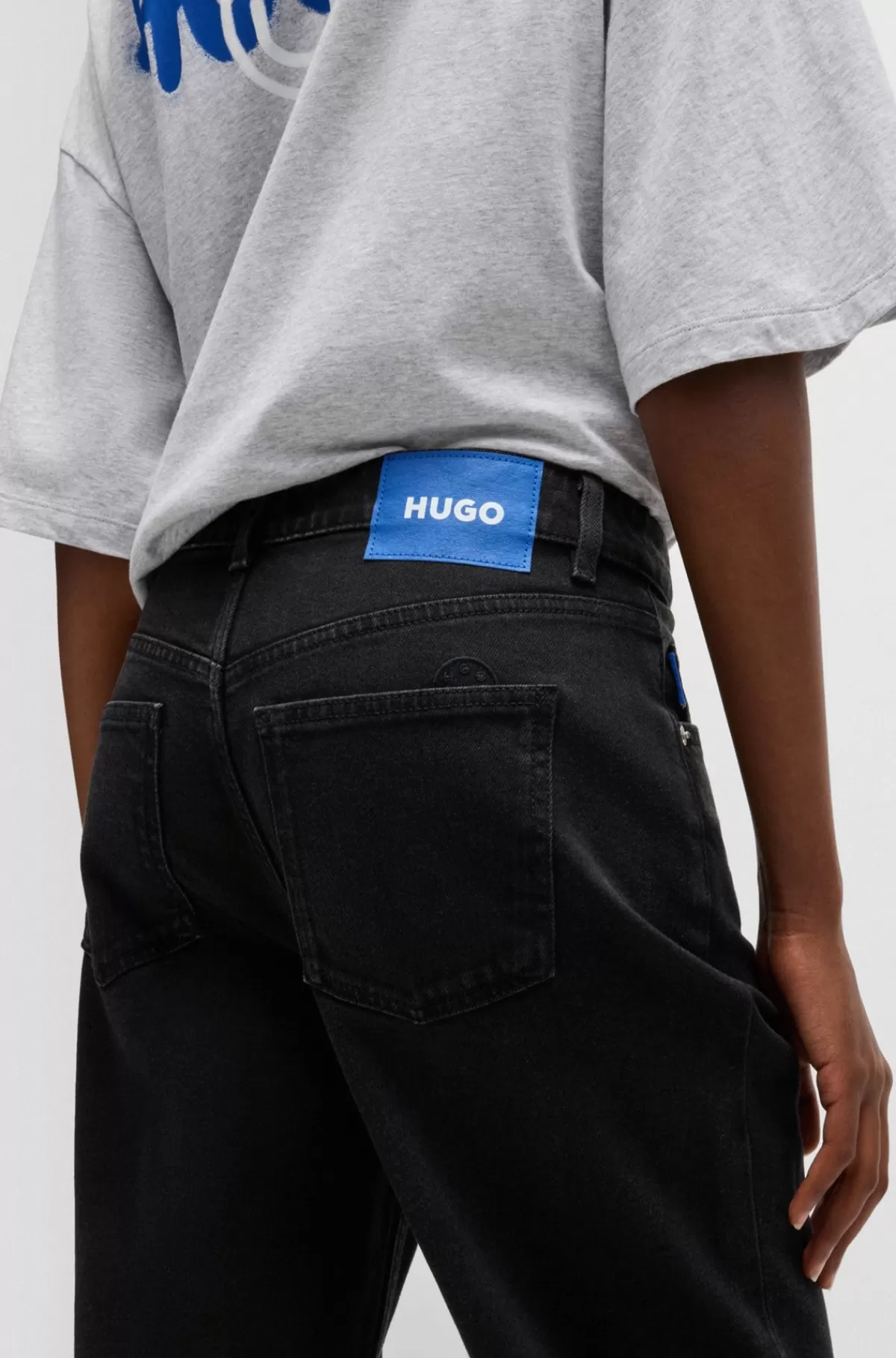 HUGO BOSS Jeans Med Straight Fit I Denim Med Stræk Sort Shop