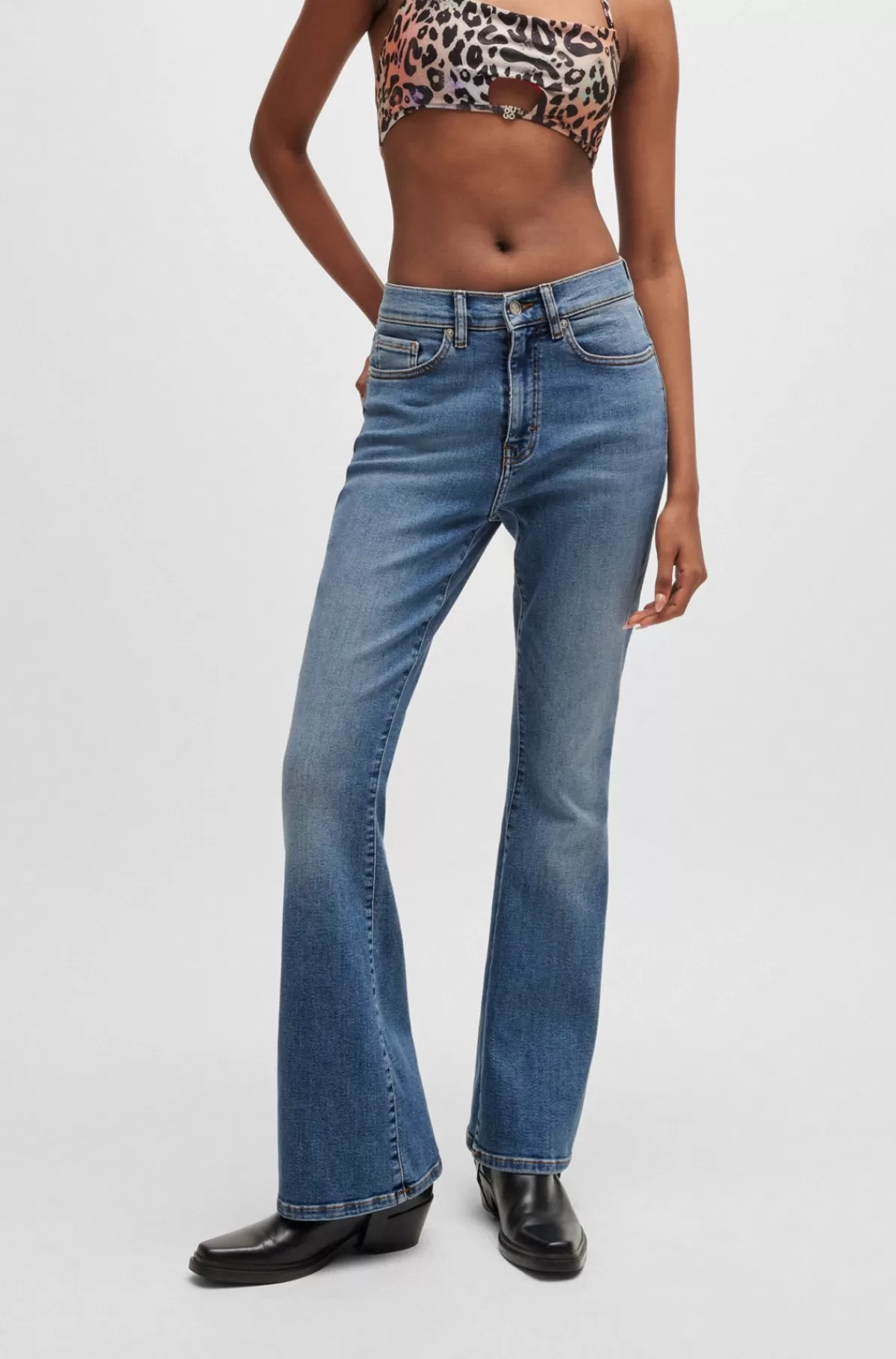 HUGO BOSS Jeans Med Svaj Og Skinny Fit I Denim Med Ekstra Stræk Blå Online