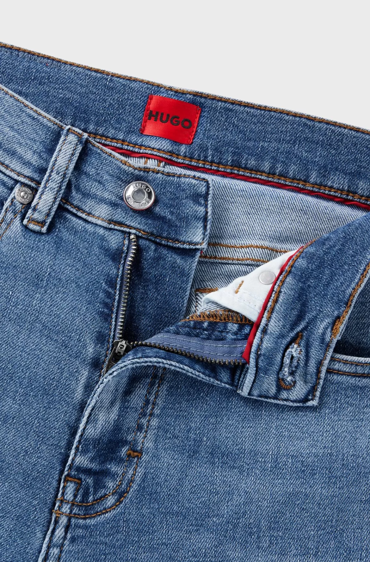 HUGO BOSS Jeans Med Svaj Og Skinny Fit I Denim Med Ekstra Stræk Blå Online