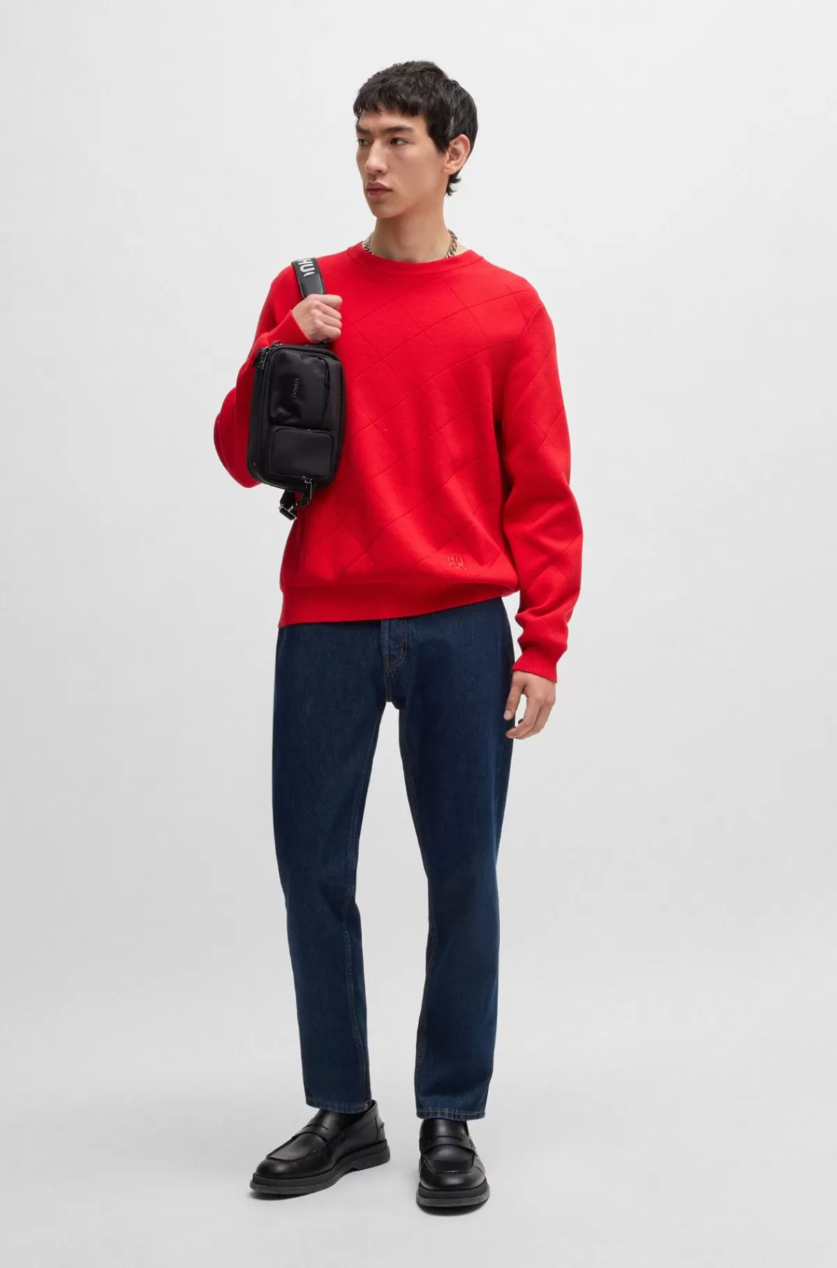 HUGO BOSS Jeans Med Tapered Fit I Denim Mørkeblå Clearance