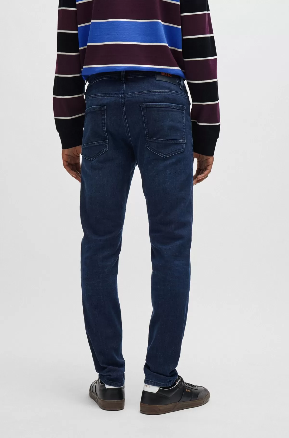 HUGO BOSS Jeans Med Tapered Fit I Denim Med Ekstra Stræk Mørkeblå Best