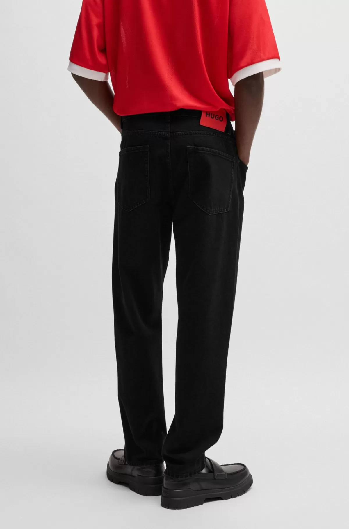 HUGO BOSS Jeans Med Tapered Fit I Denim Sort Clearance