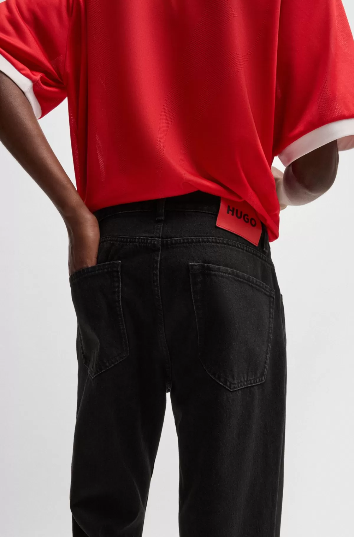 HUGO BOSS Jeans Med Tapered Fit I Denim Sort Clearance