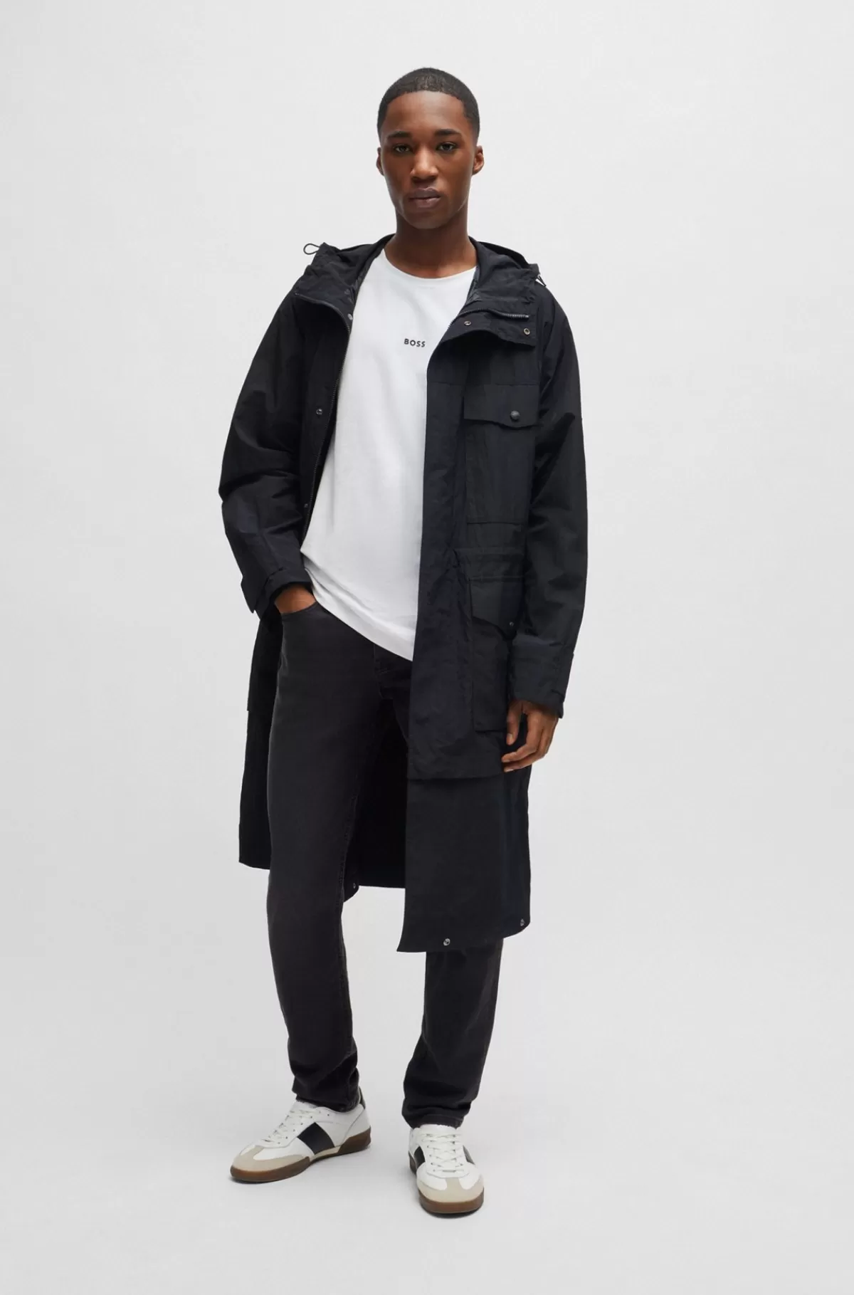 HUGO BOSS Jeans Med Tapered Fit I Denim Med Ekstra Stræk Sort Best