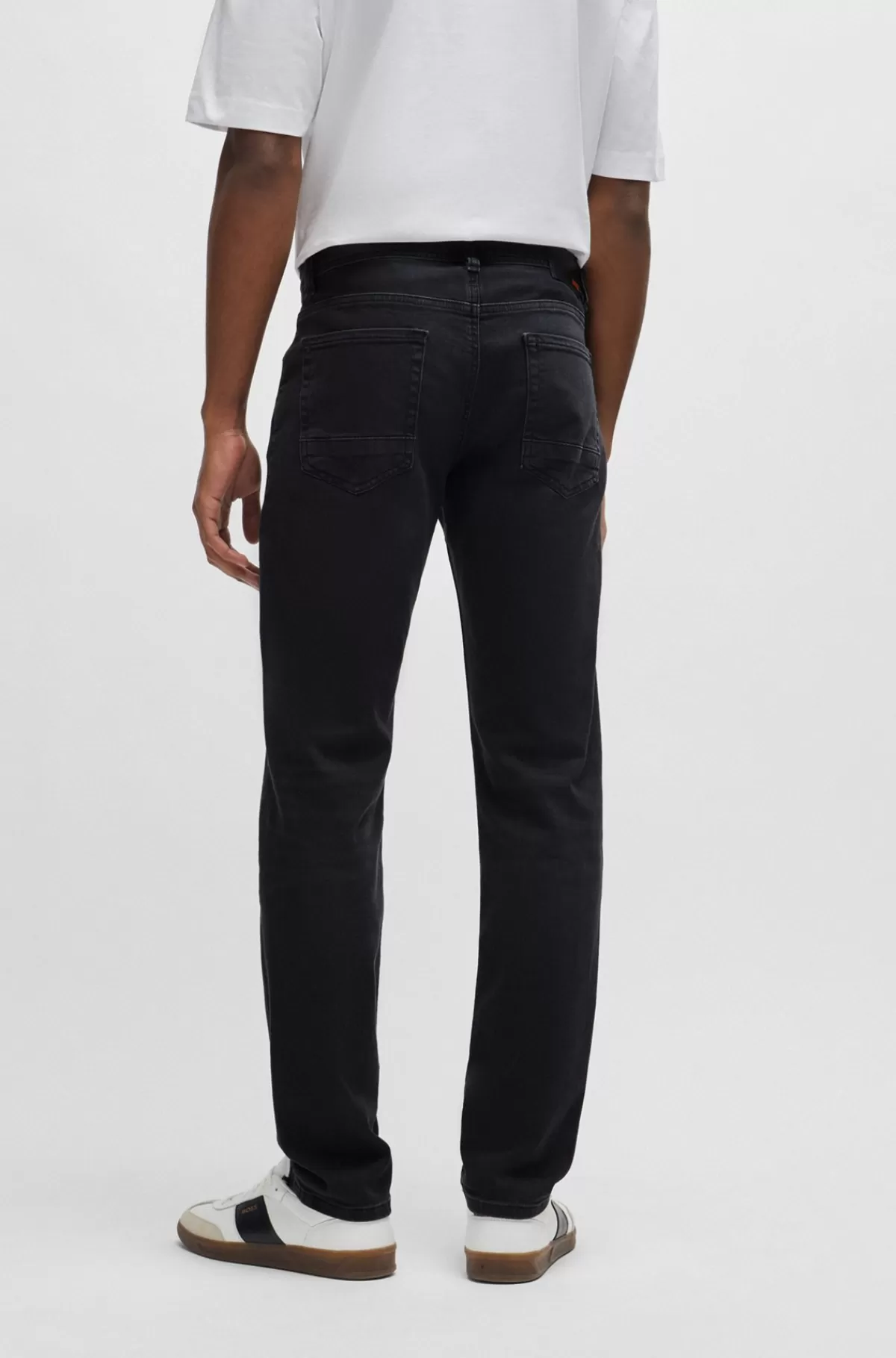 HUGO BOSS Jeans Med Tapered Fit I Denim Med Ekstra Stræk Sort Best