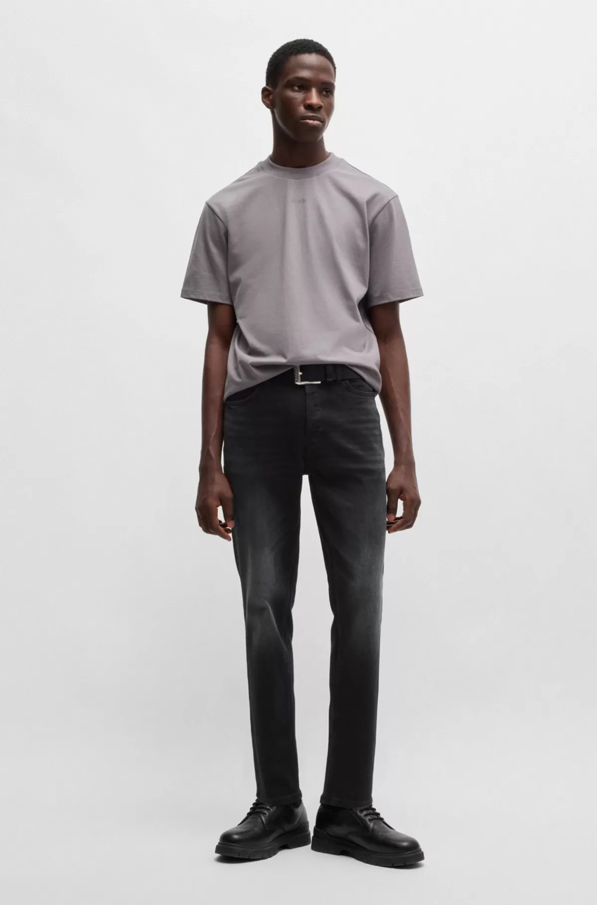 HUGO BOSS Jeans Med Tapered Fit I Denim Med Stræk Sort Best