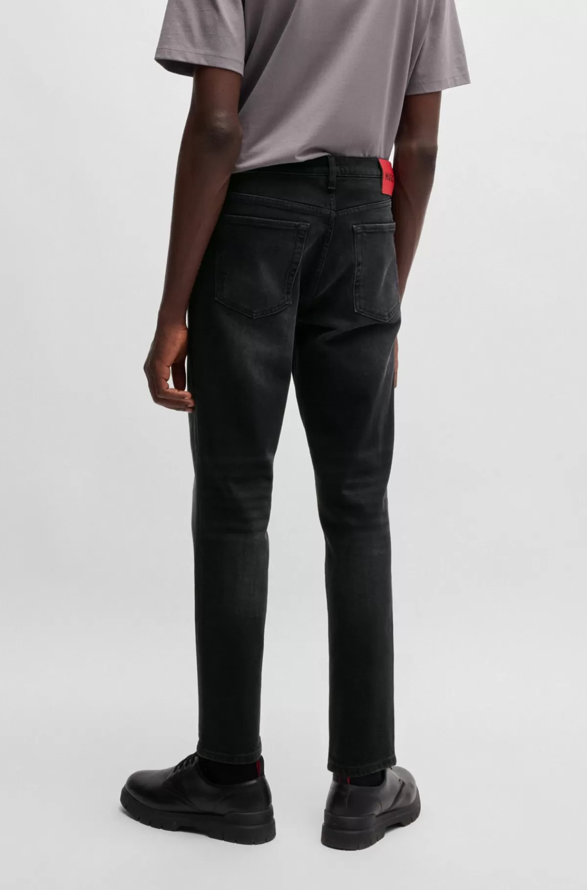 HUGO BOSS Jeans Med Tapered Fit I Denim Med Stræk Sort Best