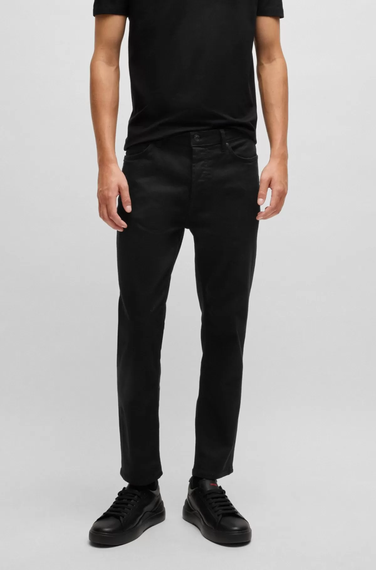 HUGO BOSS Jeans Med Tapered Fit I Ultra Denim Med Stræk Sort Outlet