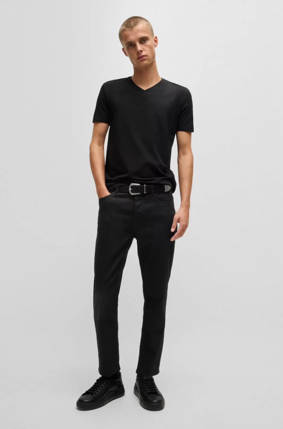 HUGO BOSS Jeans Med Tapered Fit I Ultra Denim Med Stræk Sort Outlet