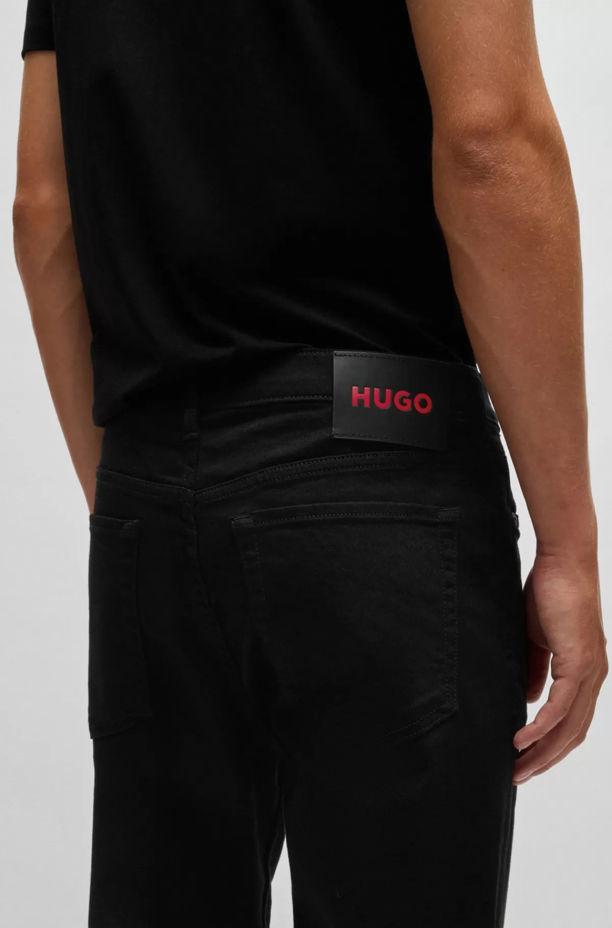 HUGO BOSS Jeans Med Tapered Fit I Ultra Denim Med Stræk Sort Outlet