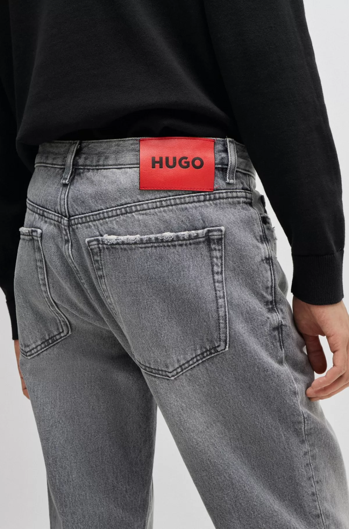 HUGO BOSS Jeans Med Tapered Fit Og Almindelig Talje I Denim Grå Best