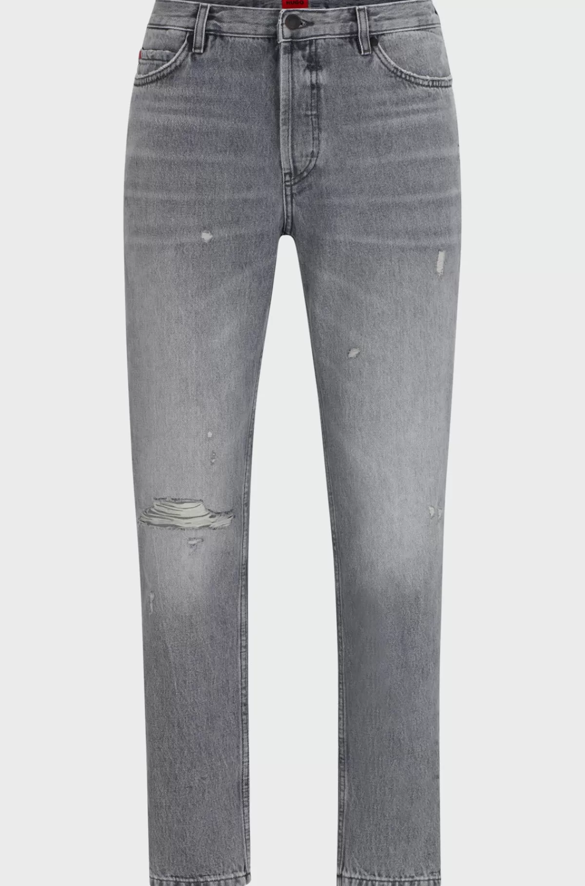 HUGO BOSS Jeans Med Tapered Fit Og Almindelig Talje I Denim Grå Best
