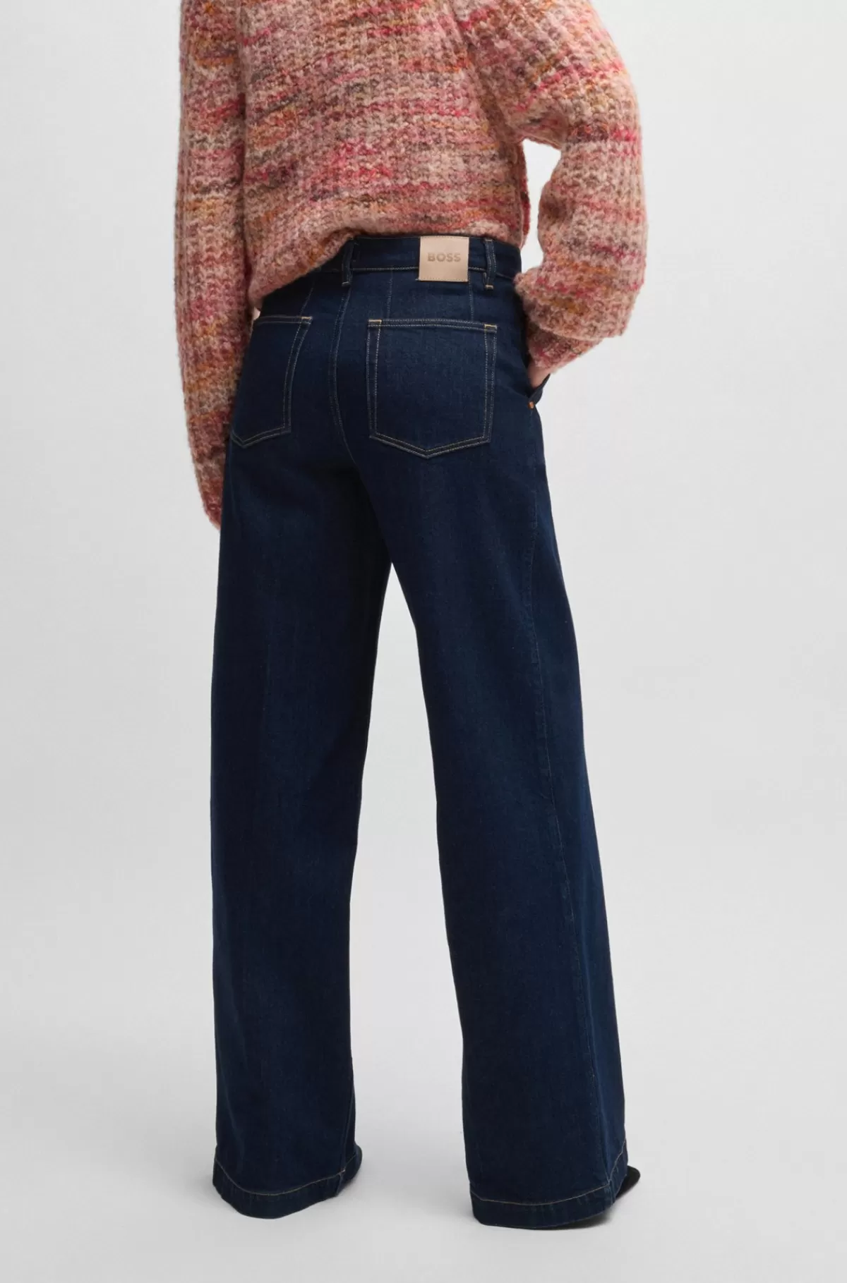 HUGO BOSS Jeans Med Vidde I Benene I Blå Denim Med Stræk Mørkeblå Fashion