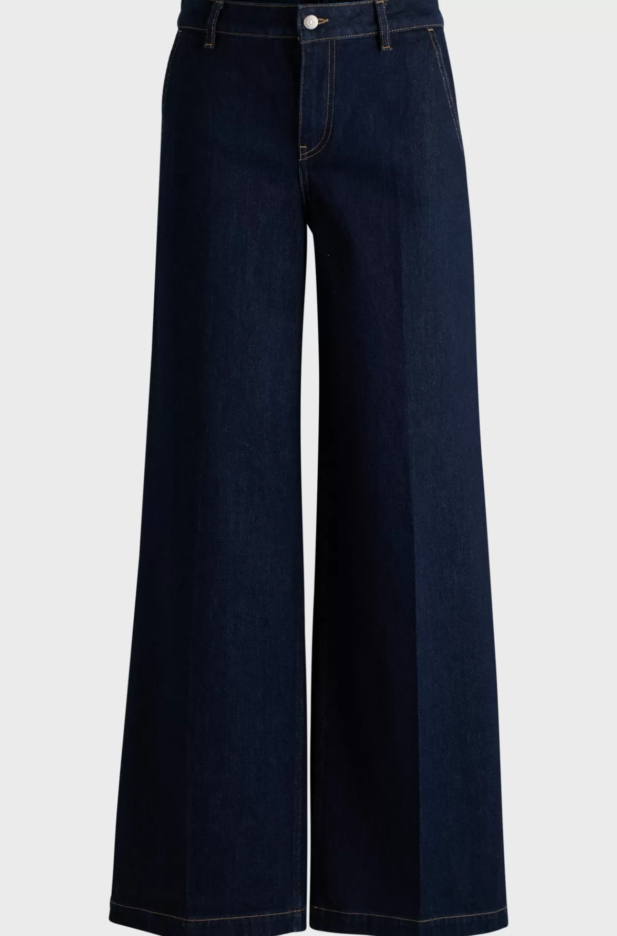HUGO BOSS Jeans Med Vidde I Benene I Blå Denim Med Stræk Mørkeblå Fashion