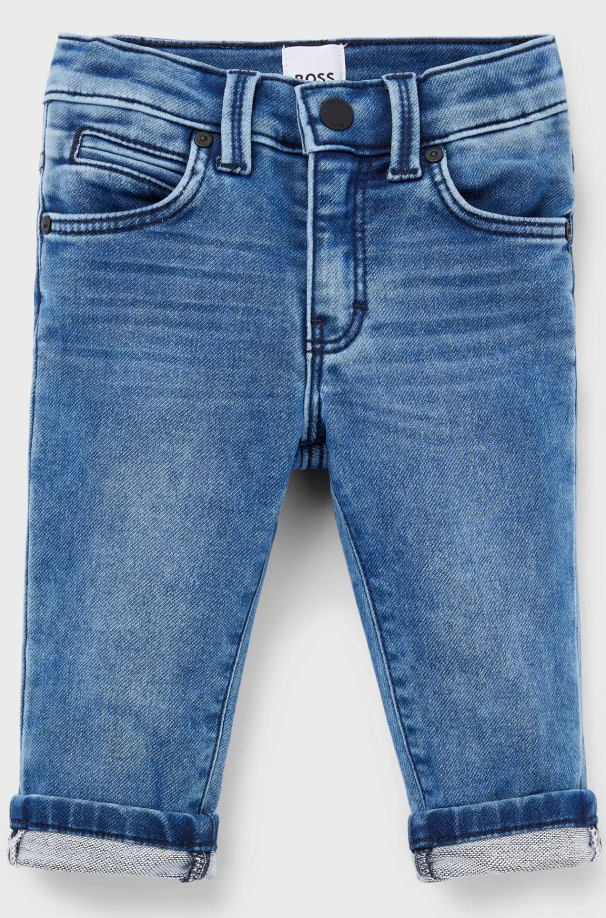 HUGO BOSS Jeans Til Børn I Denim Med Stræk Og Baglomme Med Mærke Blå Best Sale