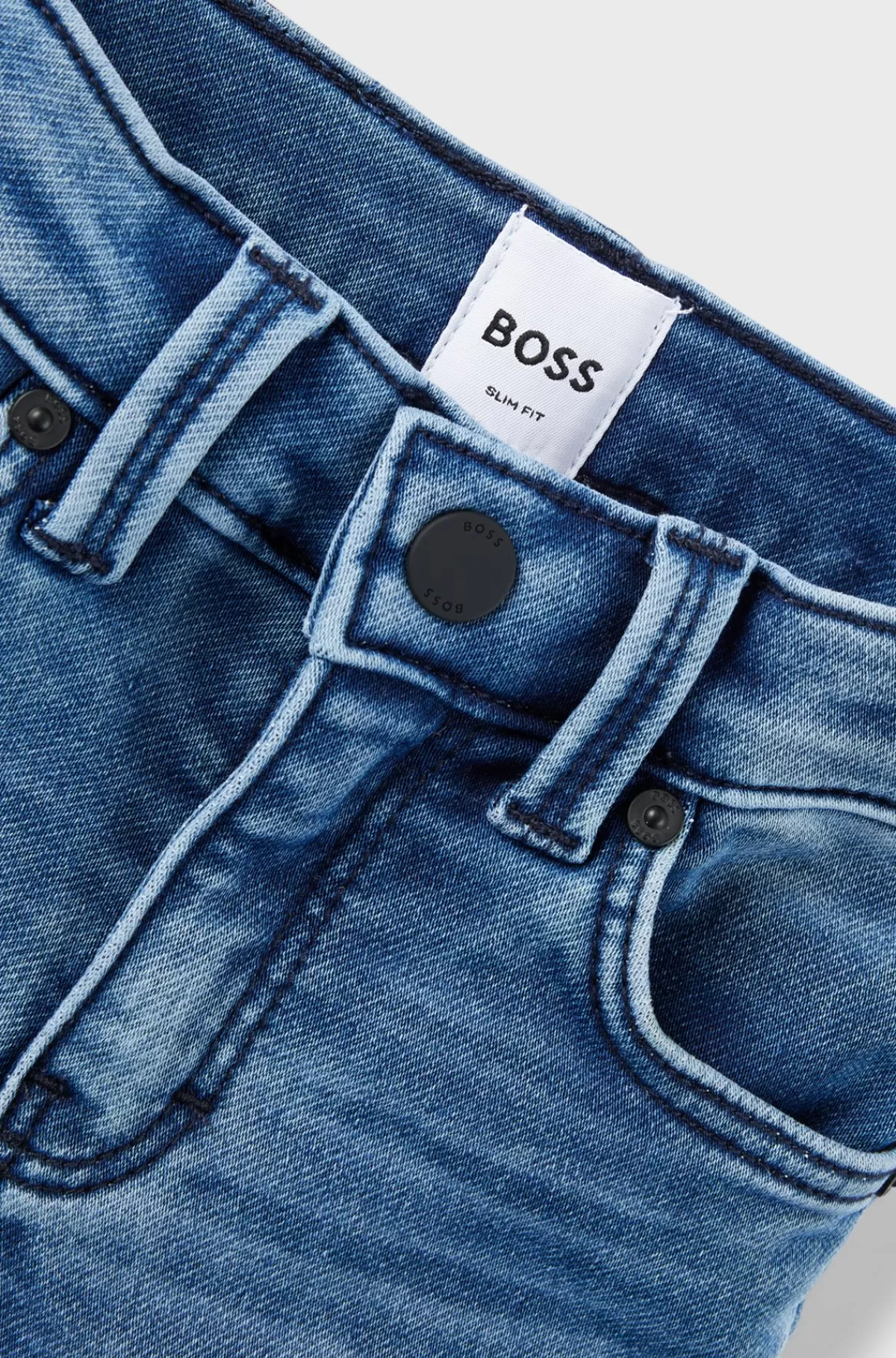 HUGO BOSS Jeans Til Børn I Denim Med Stræk Og Baglomme Med Mærke Blå Best Sale