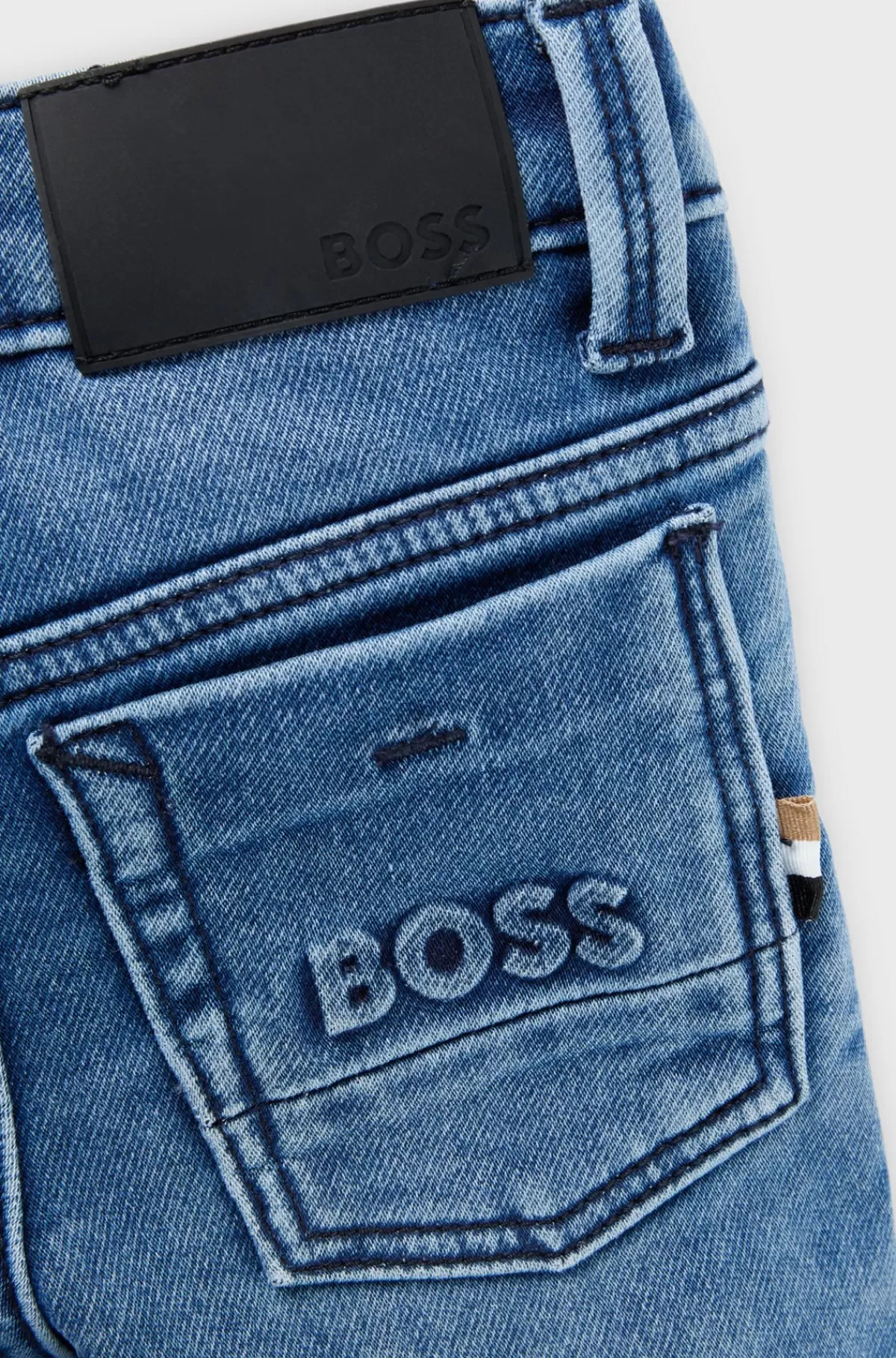 HUGO BOSS Jeans Til Børn I Denim Med Stræk Og Baglomme Med Mærke Blå Best Sale