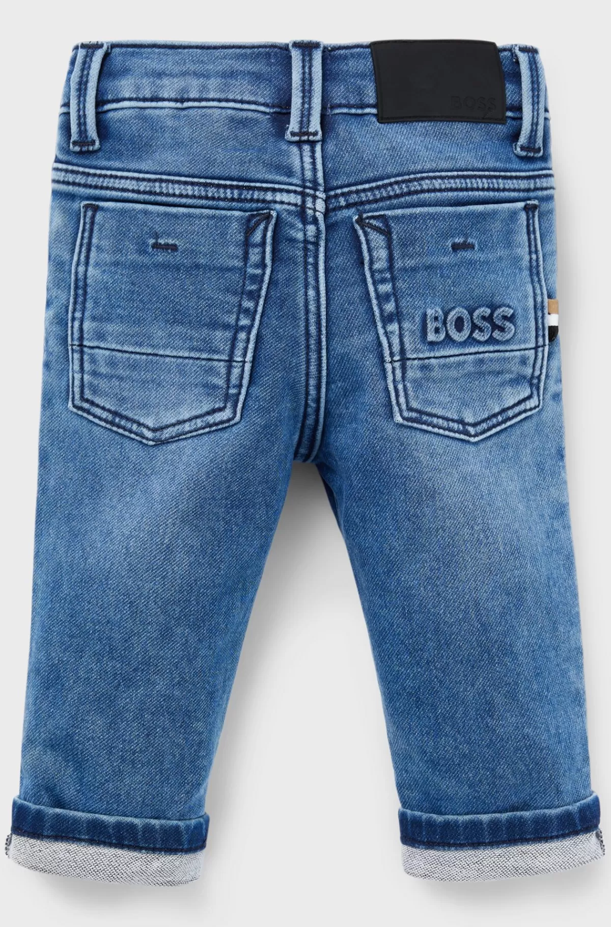 HUGO BOSS Jeans Til Børn I Denim Med Stræk Og Baglomme Med Mærke Blå Best Sale