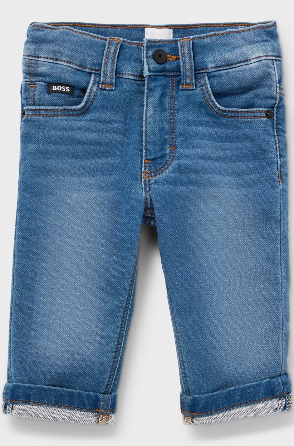 HUGO BOSS Jeans Til Børn I Denim Med Stræk Og Dobbelt B-monogram Mønstret Cheap