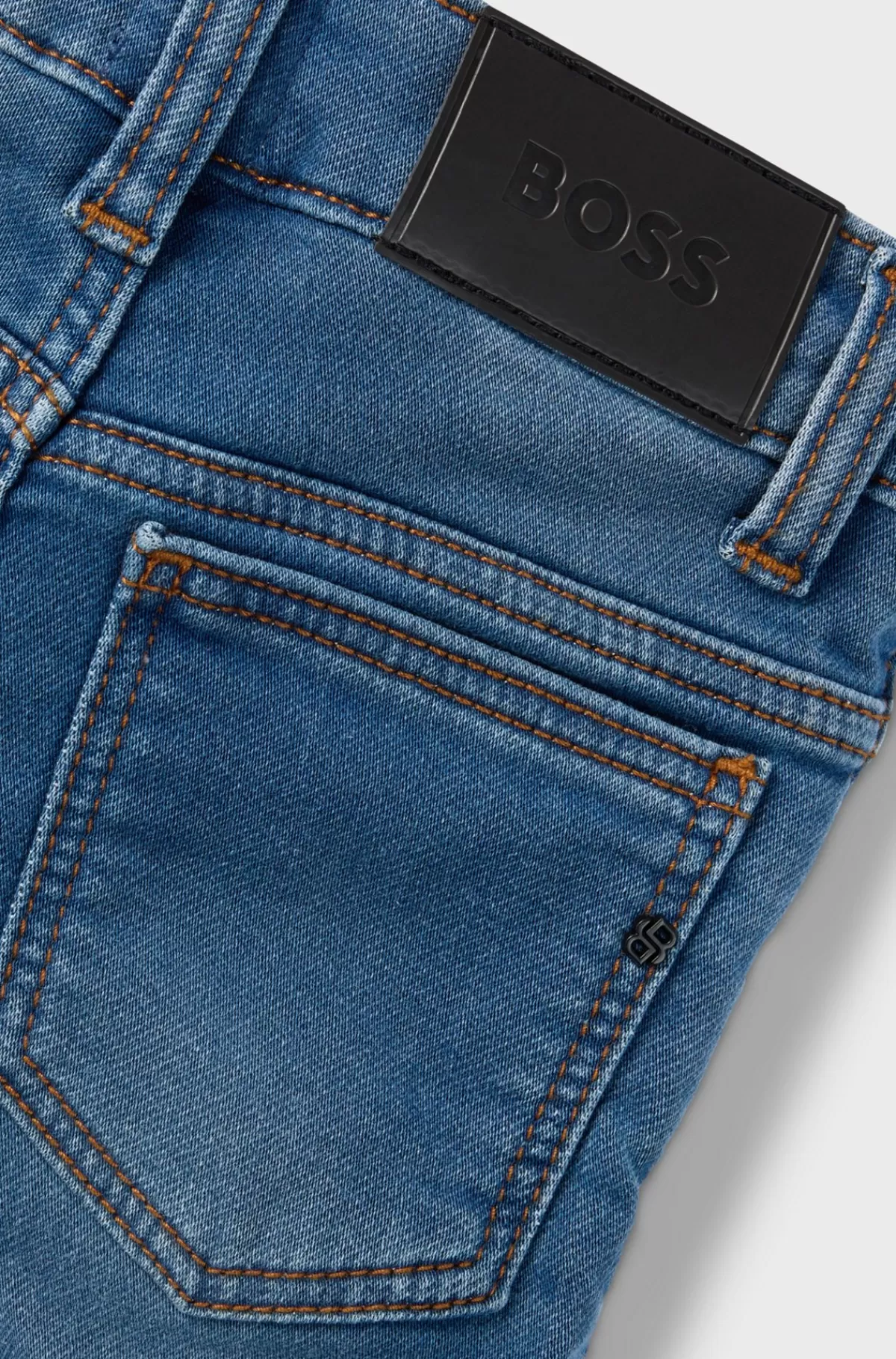 HUGO BOSS Jeans Til Børn I Denim Med Stræk Og Dobbelt B-monogram Mønstret Cheap