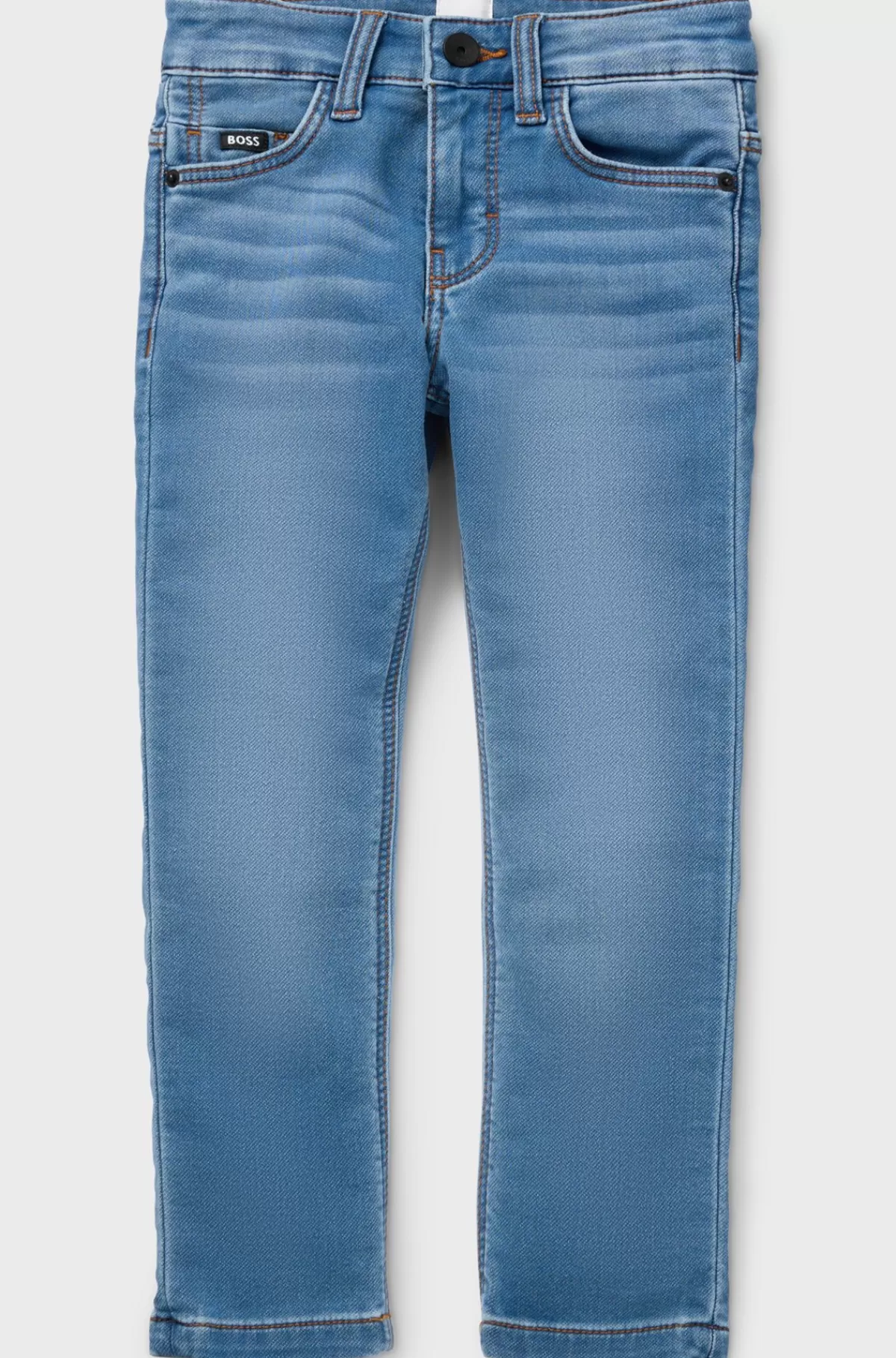 HUGO BOSS Jeans Til Børn Med Slim Fit I Blå Denim Med Stræk Mønstret Sale