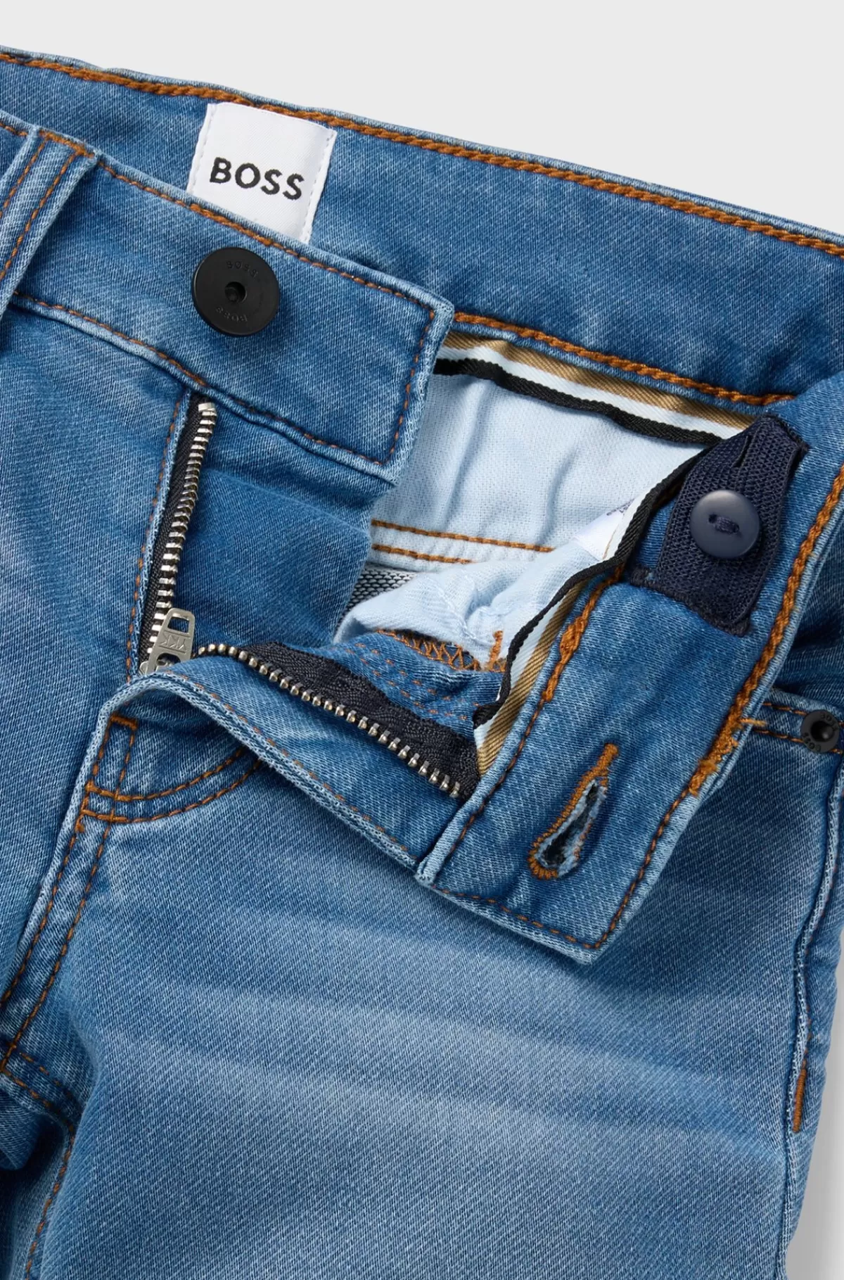 HUGO BOSS Jeans Til Børn Med Slim Fit I Blå Denim Med Stræk Mønstret Sale